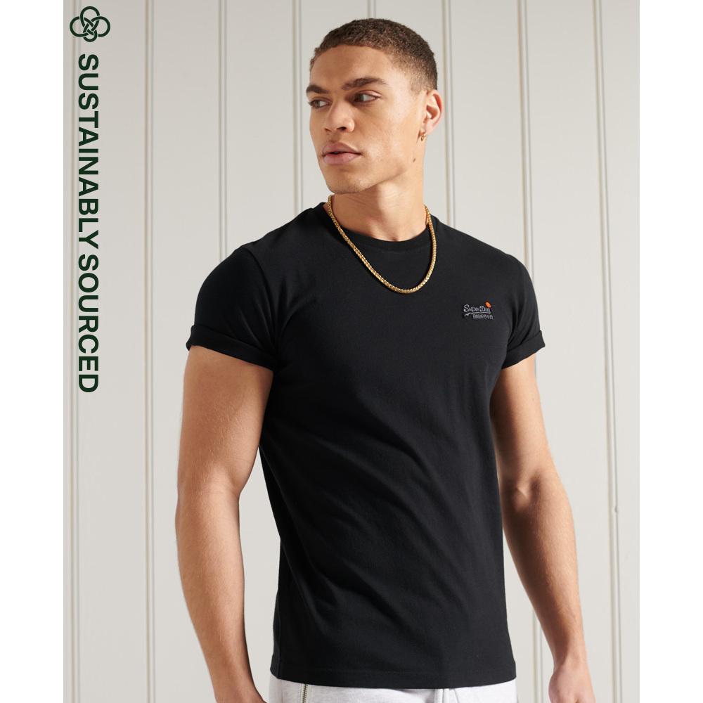 5057101799826 - Herren Vintage T-Shirt mit Stickerei aus der Orange Label Kollektion Schwarz - Größe XS