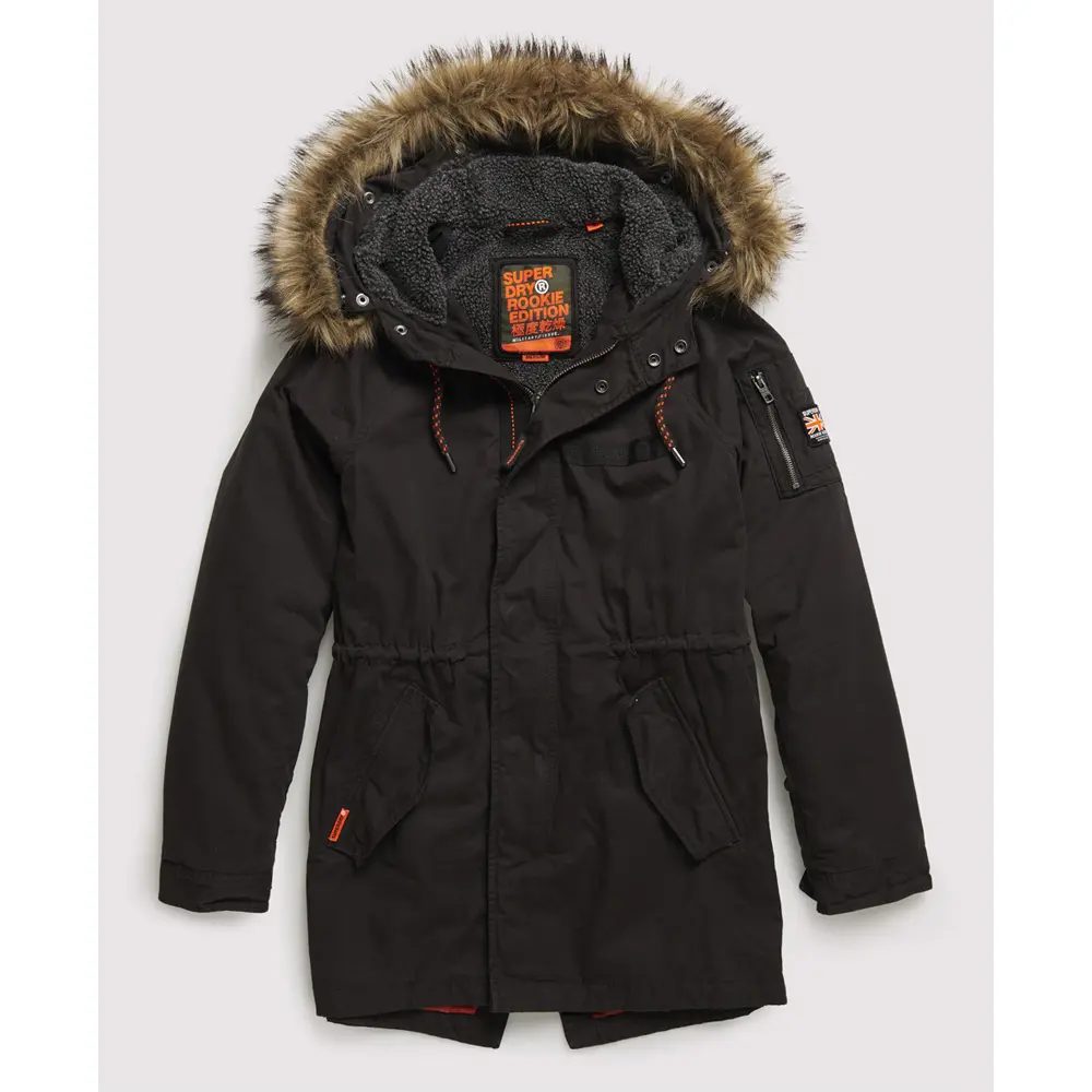 5057842560310 - Mens Mountain Rookie Aviator Parka Schwarz - Größe S