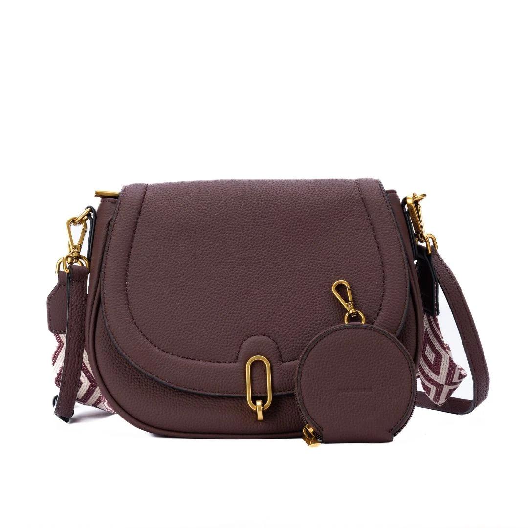 3658541076182 - Damen Halbmond Umhängetasche mit Klappe Giulia