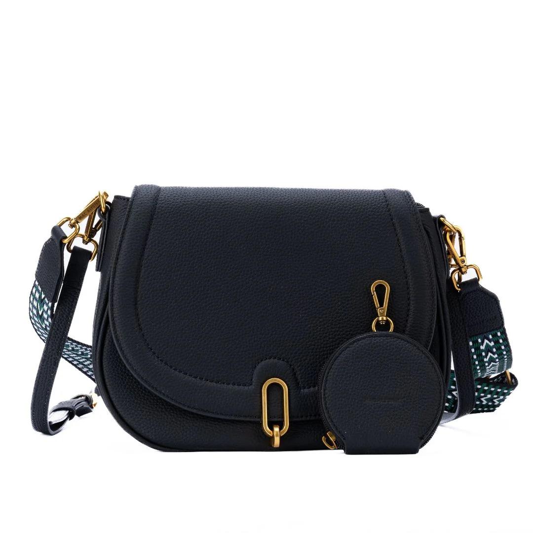 3658541076151 - Damen Halbmond Umhängetasche mit Klappe Giulia