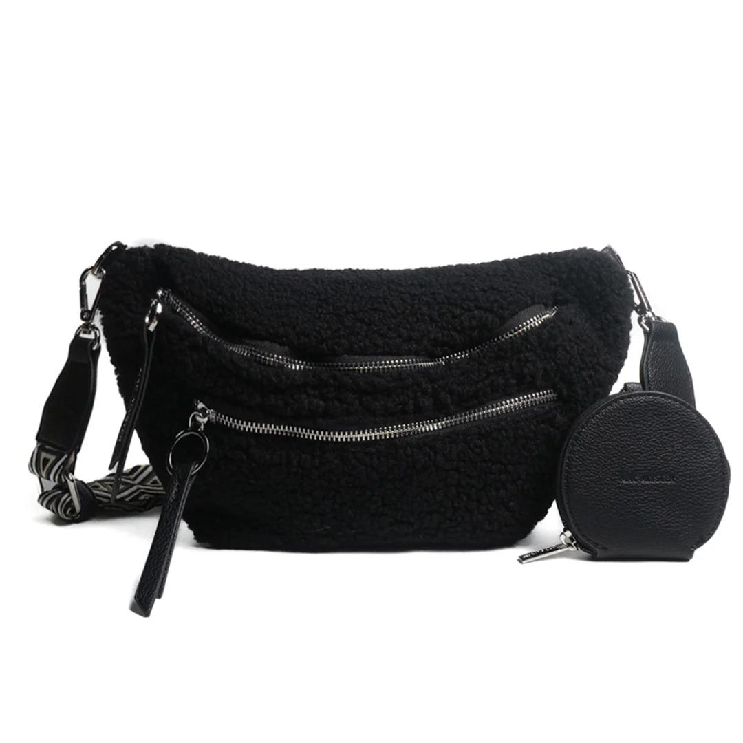 3658541069061 - Doppeltes Taschen-Umhängetäschchen für Damen mit Fleece Mac Alyster