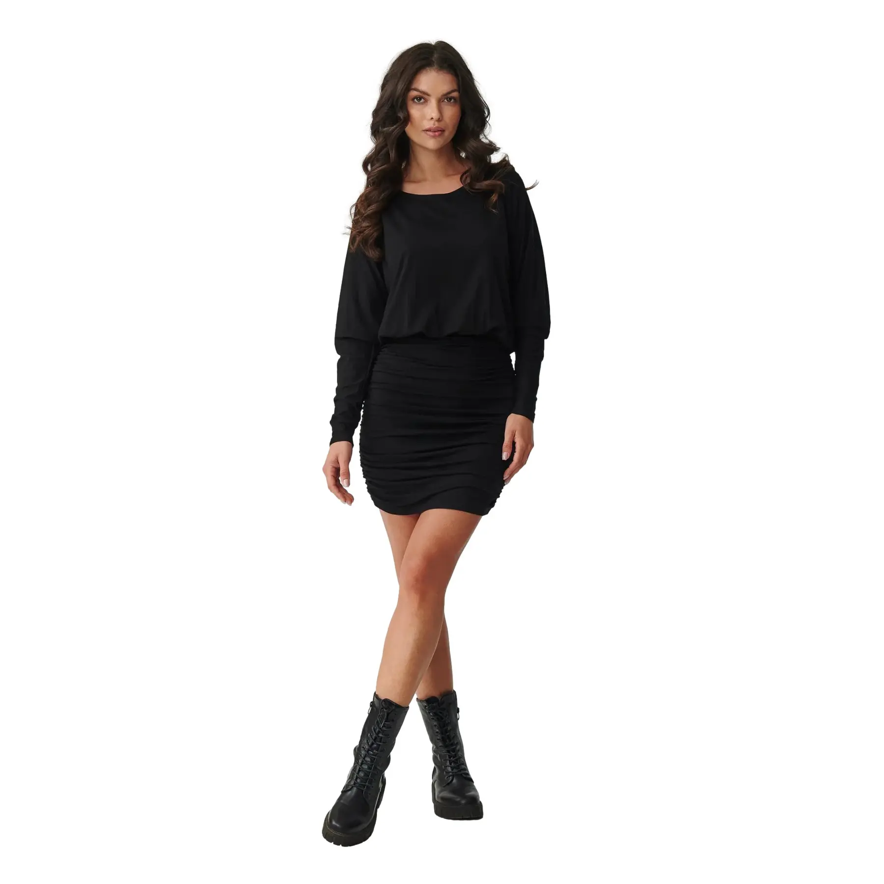 Image of Kleid mit langen Ärmeln, Damen Makadamia