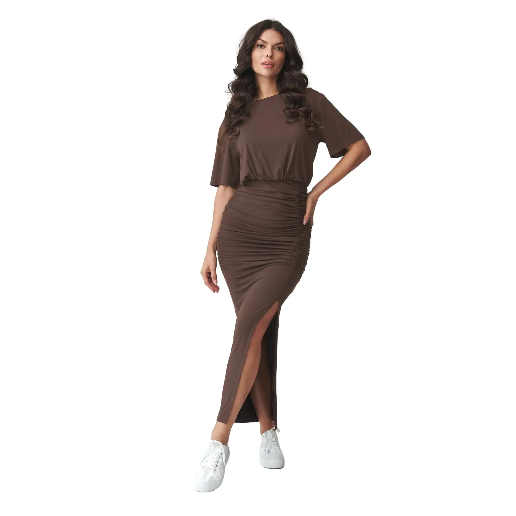 Langes Kleid, Damen Makadamia