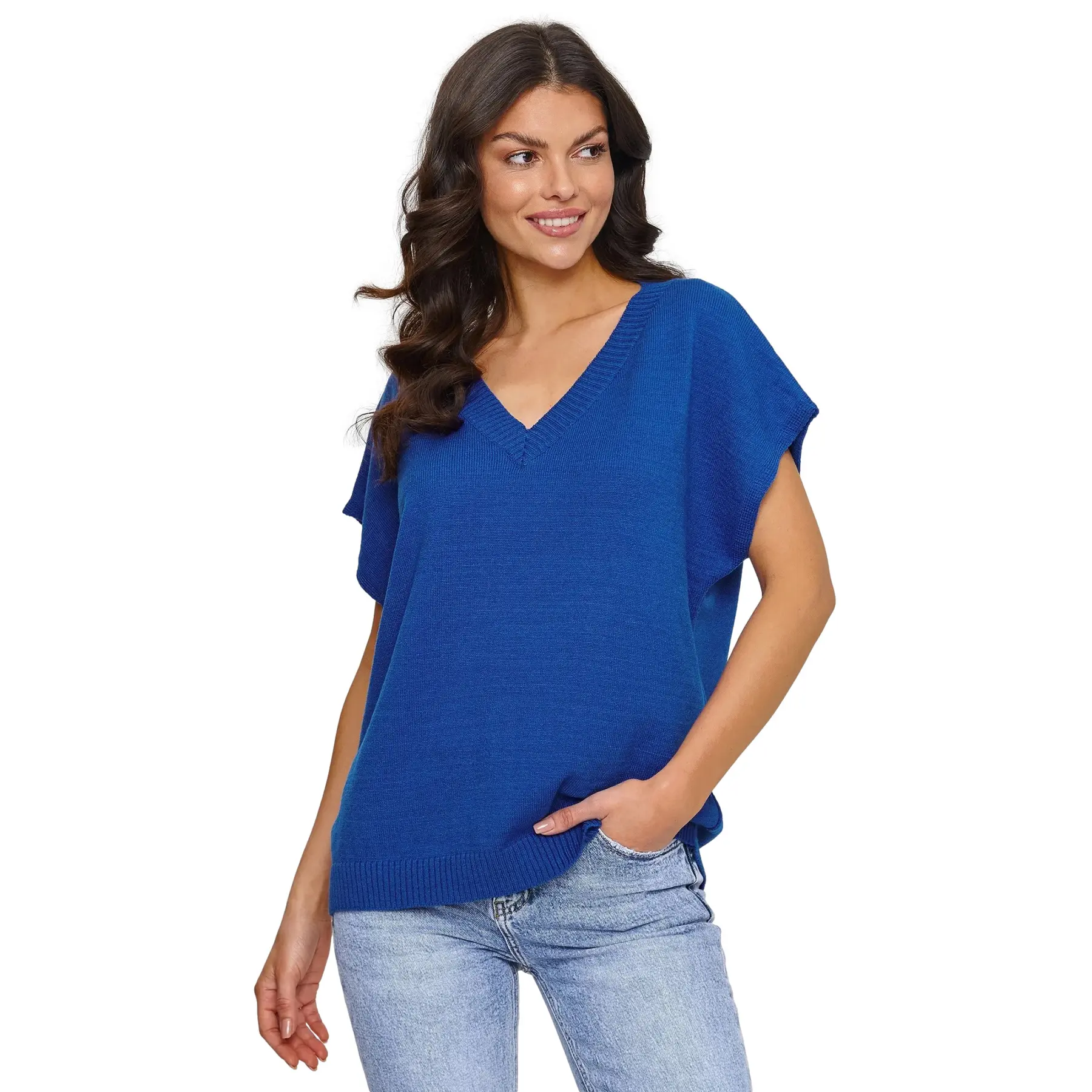 Image of Ärmelloser Pullover Damen Makadamia