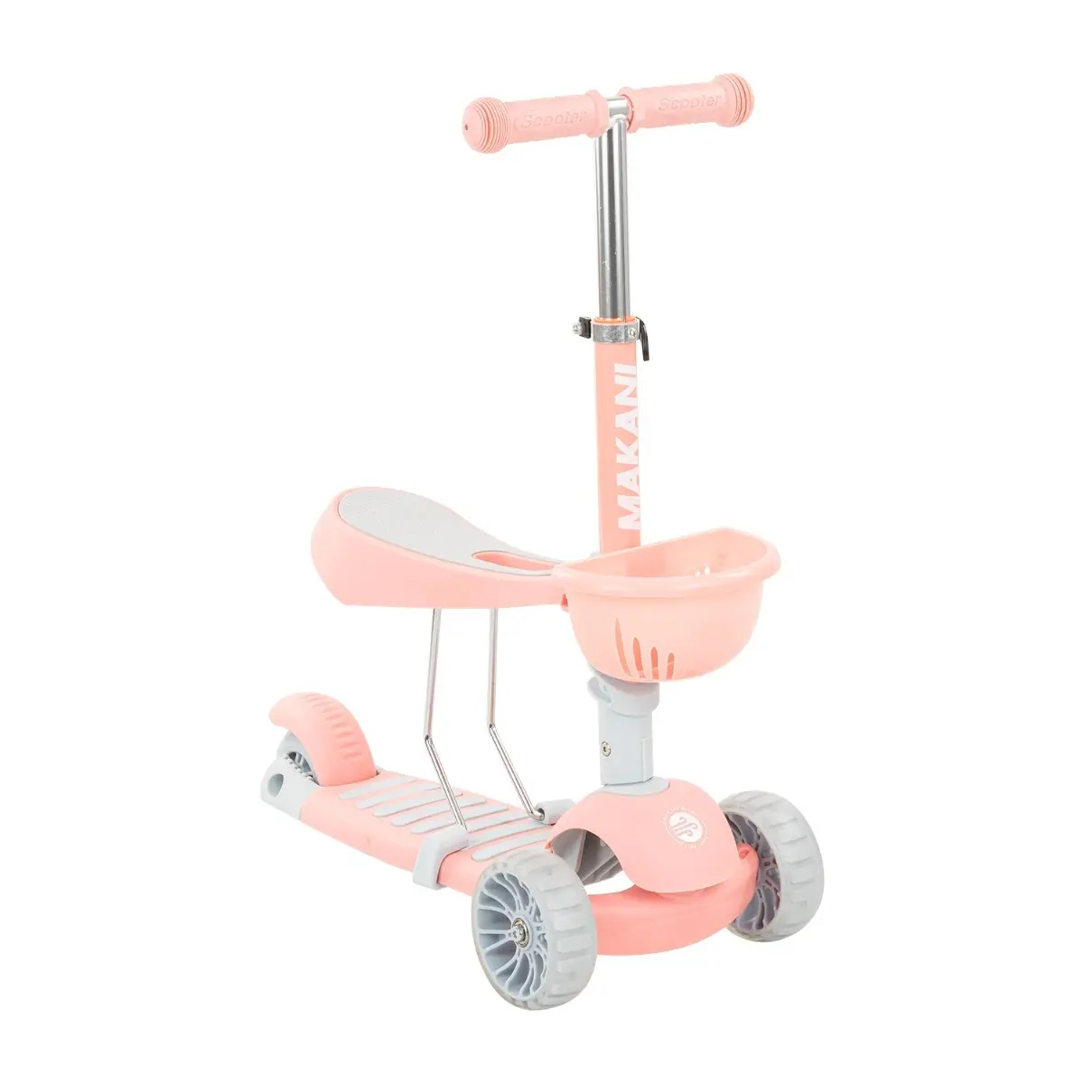 3801006010942 - Makani Kinderroller BonBon 3 in 1 Dreirad LED-Vorderräder höhenverstellbar rosa