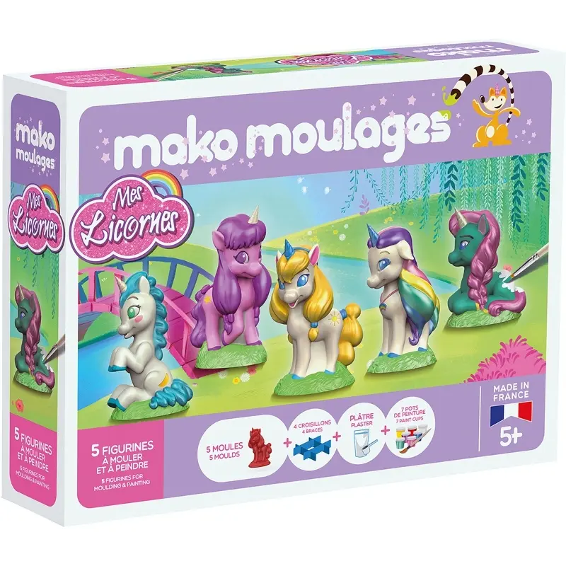 3760012590995 - Schatzkiste mit 5 Einhornformen für Fantasiespiele Mako