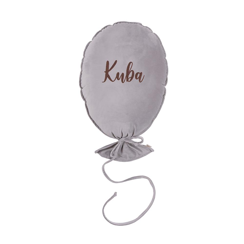 5904461305924 - Personalisierter Deluxe-Ballonkissen in Silbergrau Malomi Kids