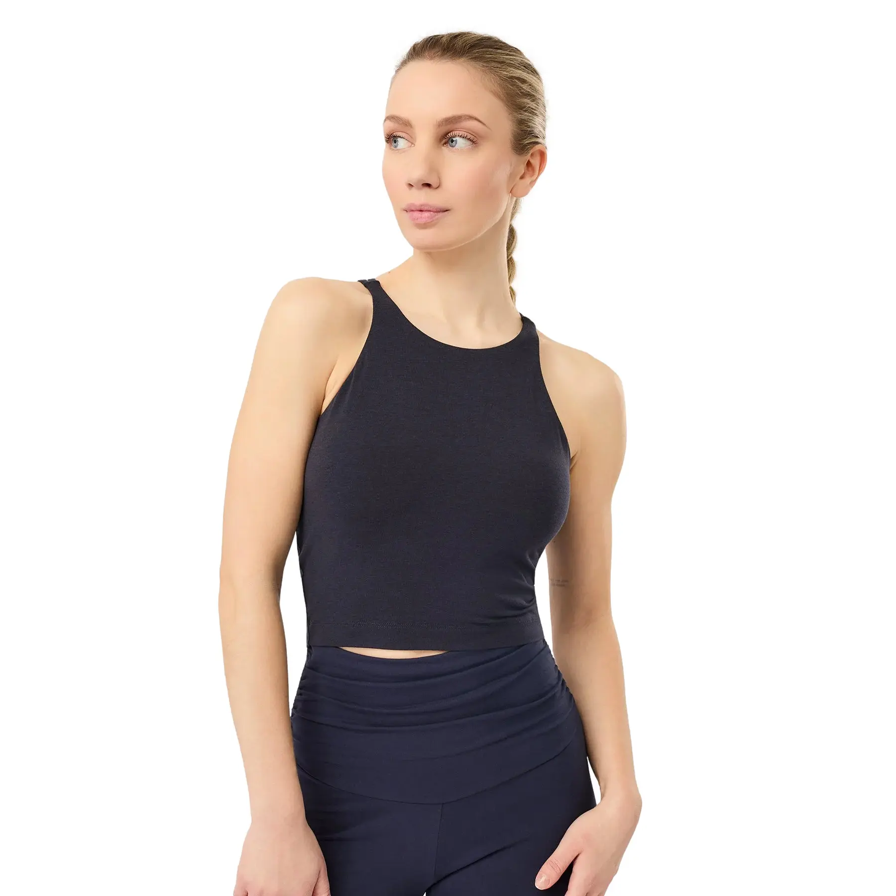 Kurzes Tanktop mit gekreuztem Rücken für Frauen Mandala