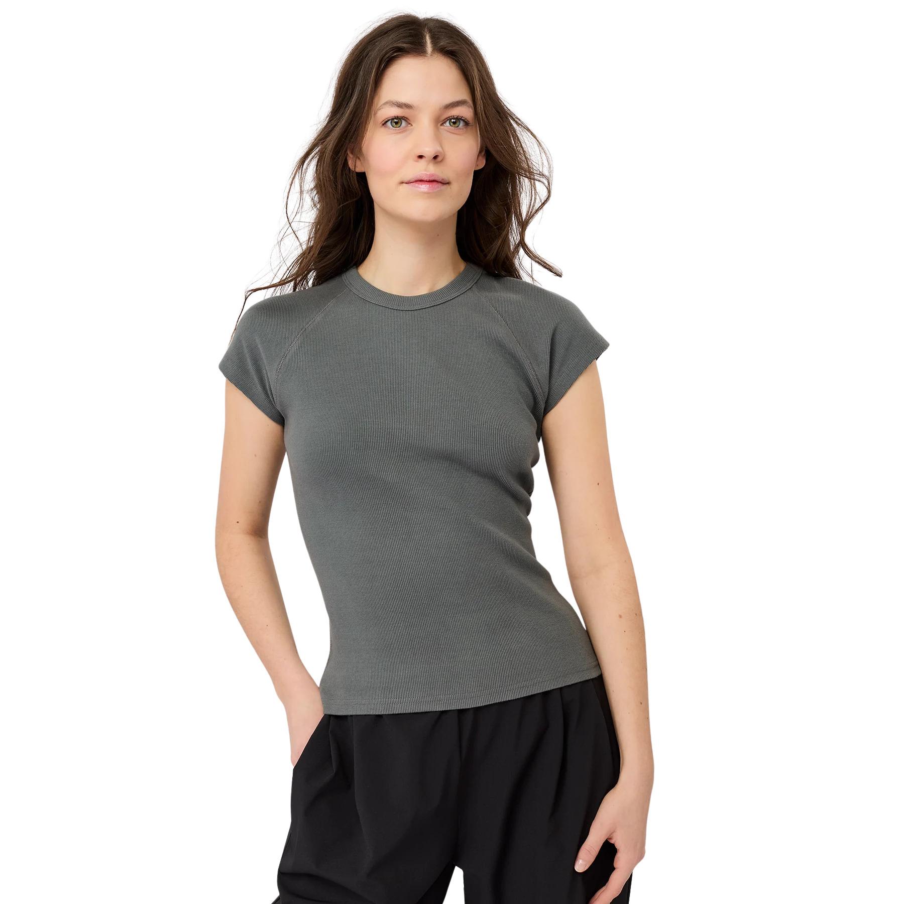 T-shirt a coste slim da donna Mandala