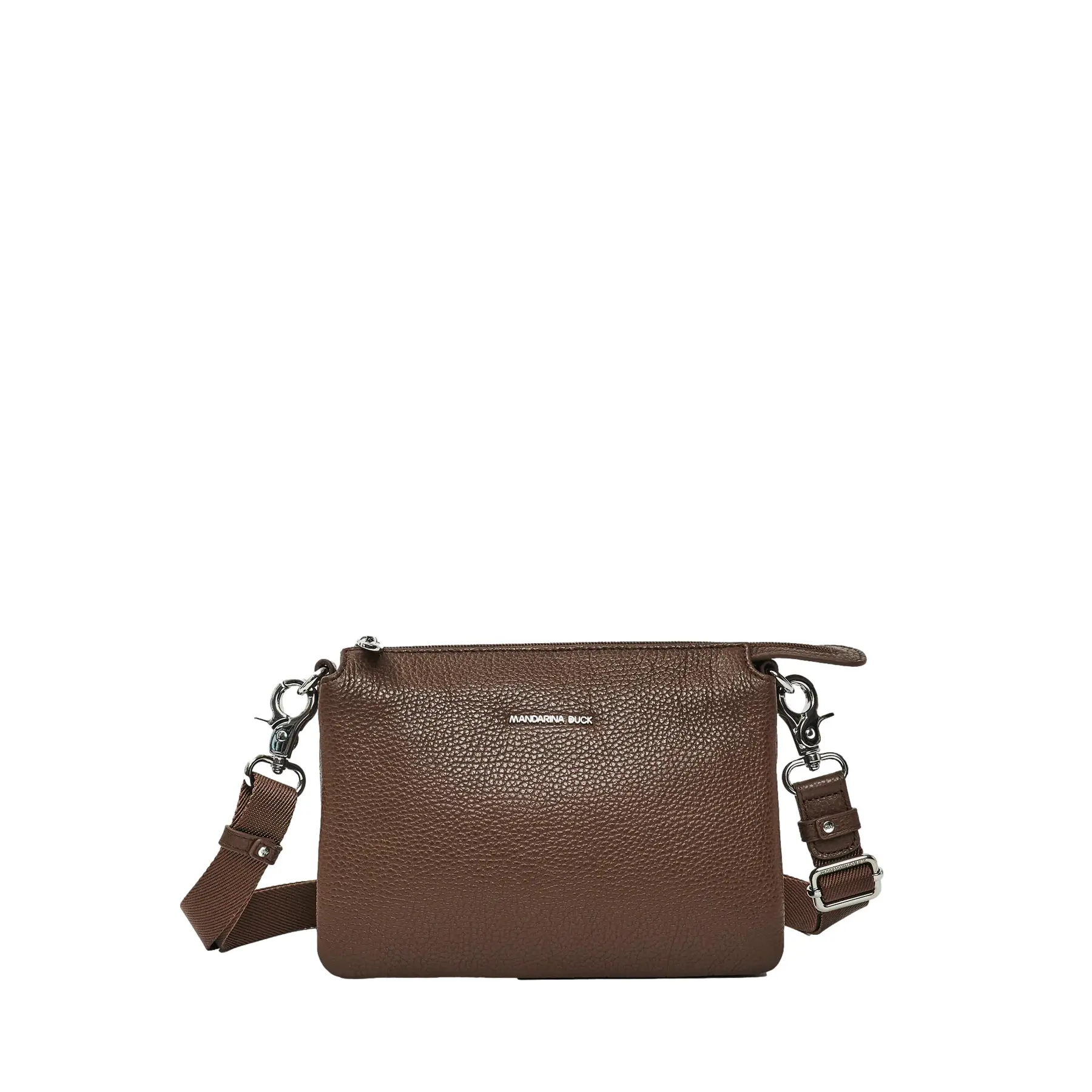 Mandarina Duck Unisex Marron Leather Shoulder Bag Mellow