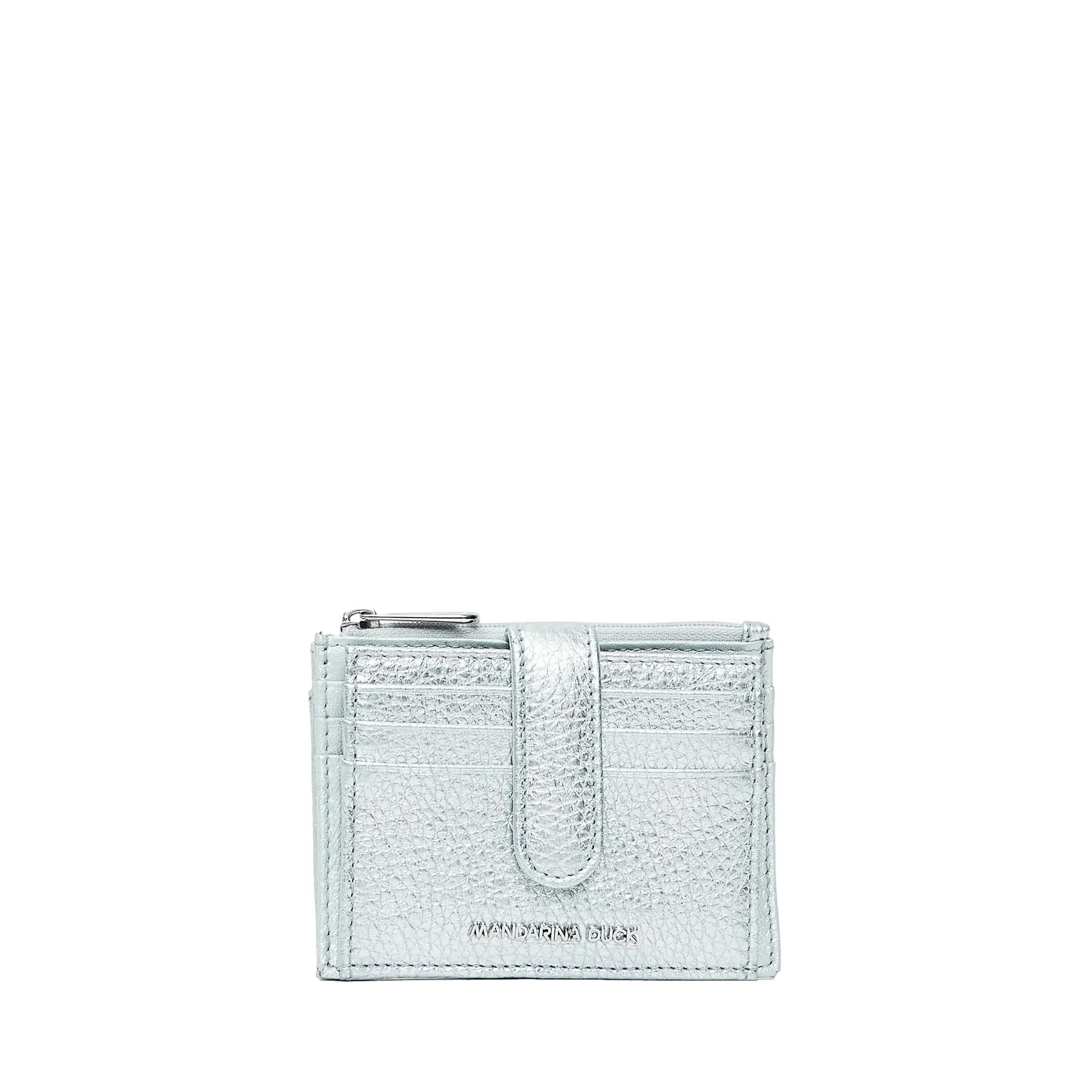 Mandarina Duck Women's Argenté Grained Leather Snap Wallet