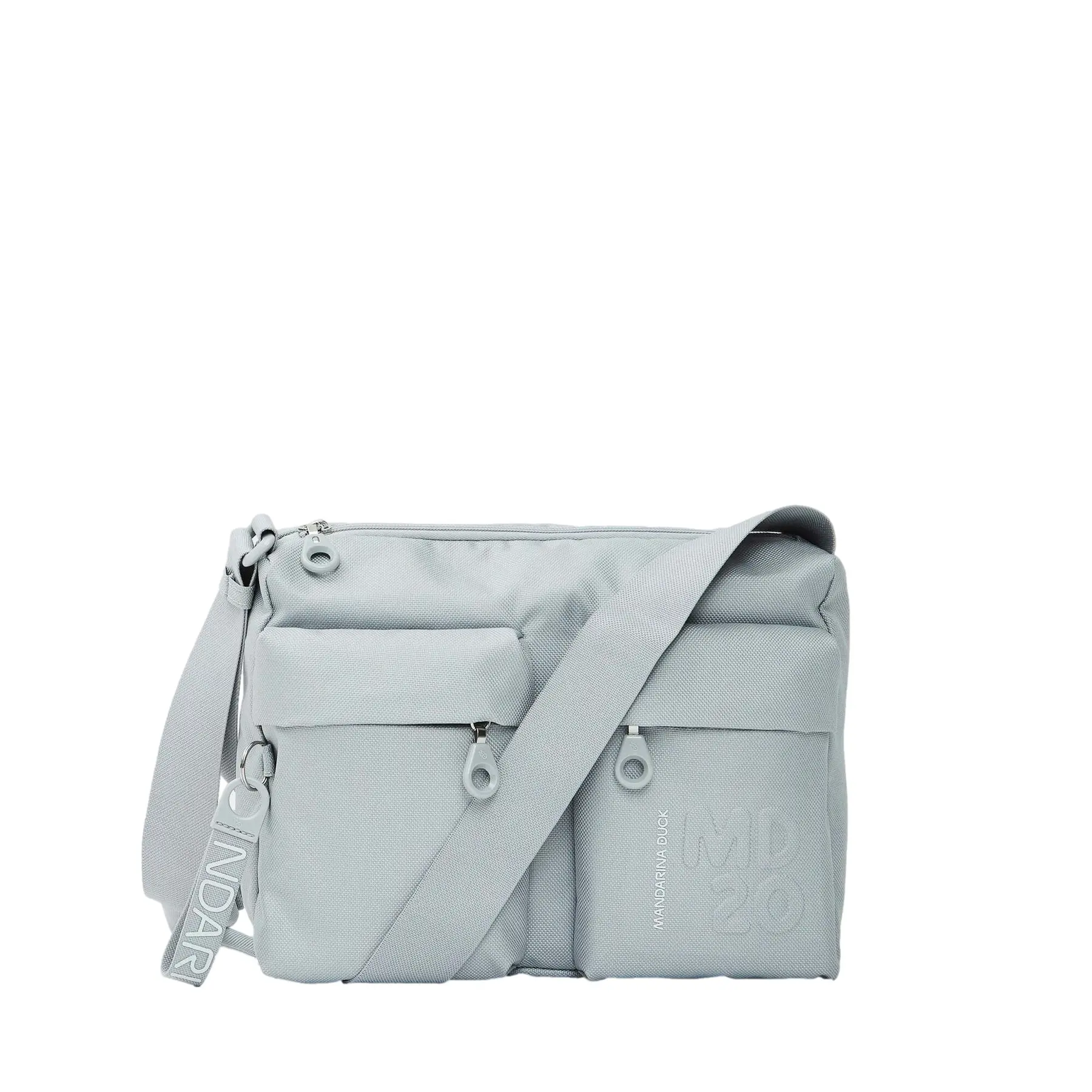 Mandarina Duck Unisex Gris Shoulder Bag With Double Front Pocket Md20
