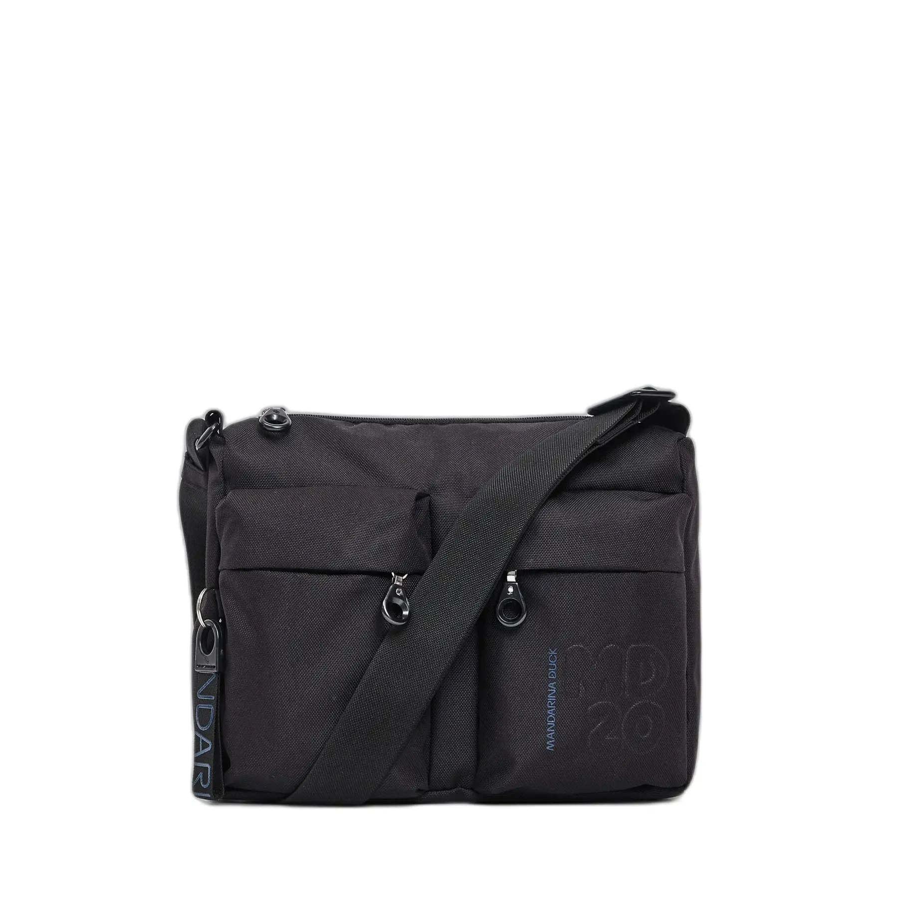 Mandarina Duck Unisex Noir Shoulder Bag With Double Front Pocket Md20