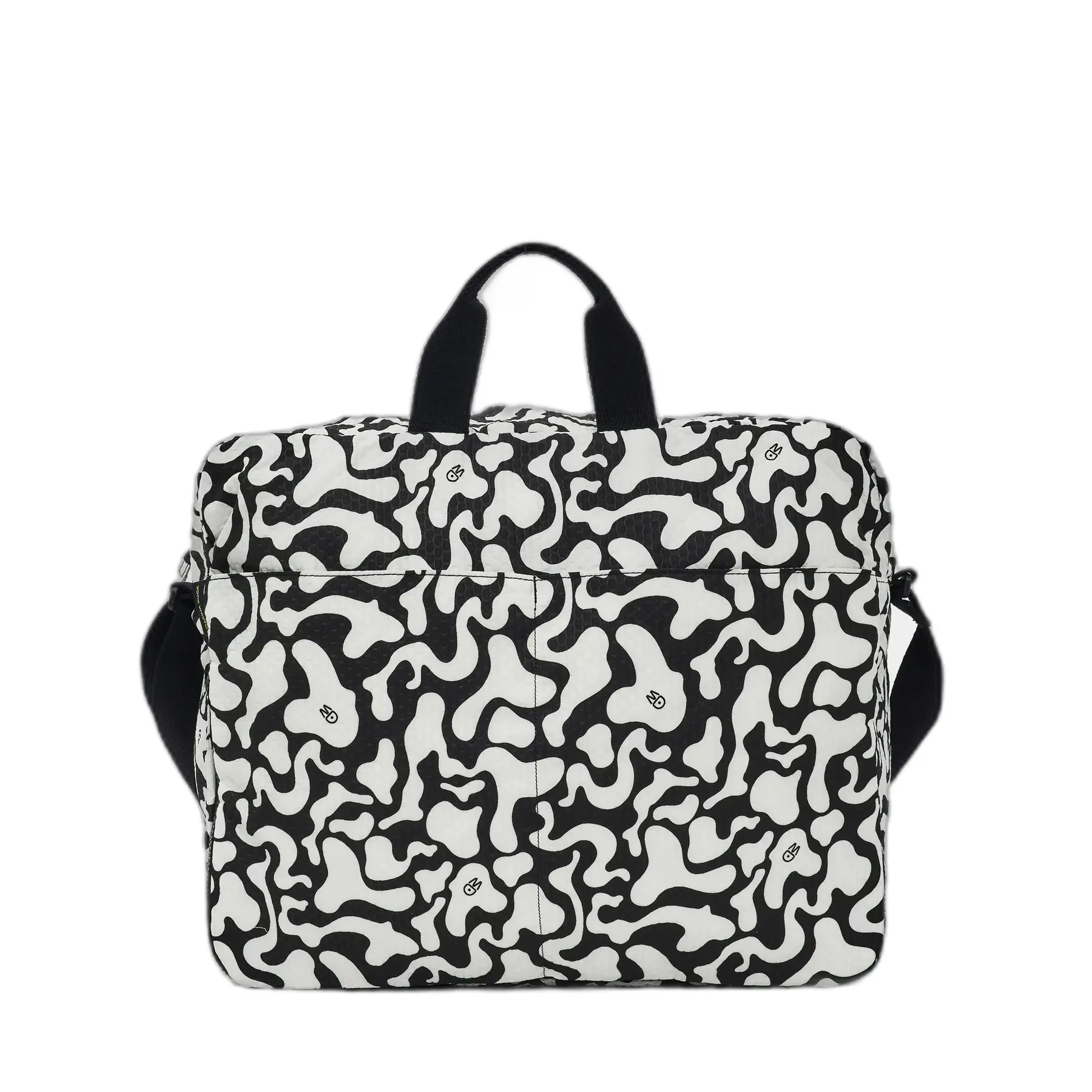 Mandarina Duck Unisex Noir Foldable Square Duffle Bag Revival Moire