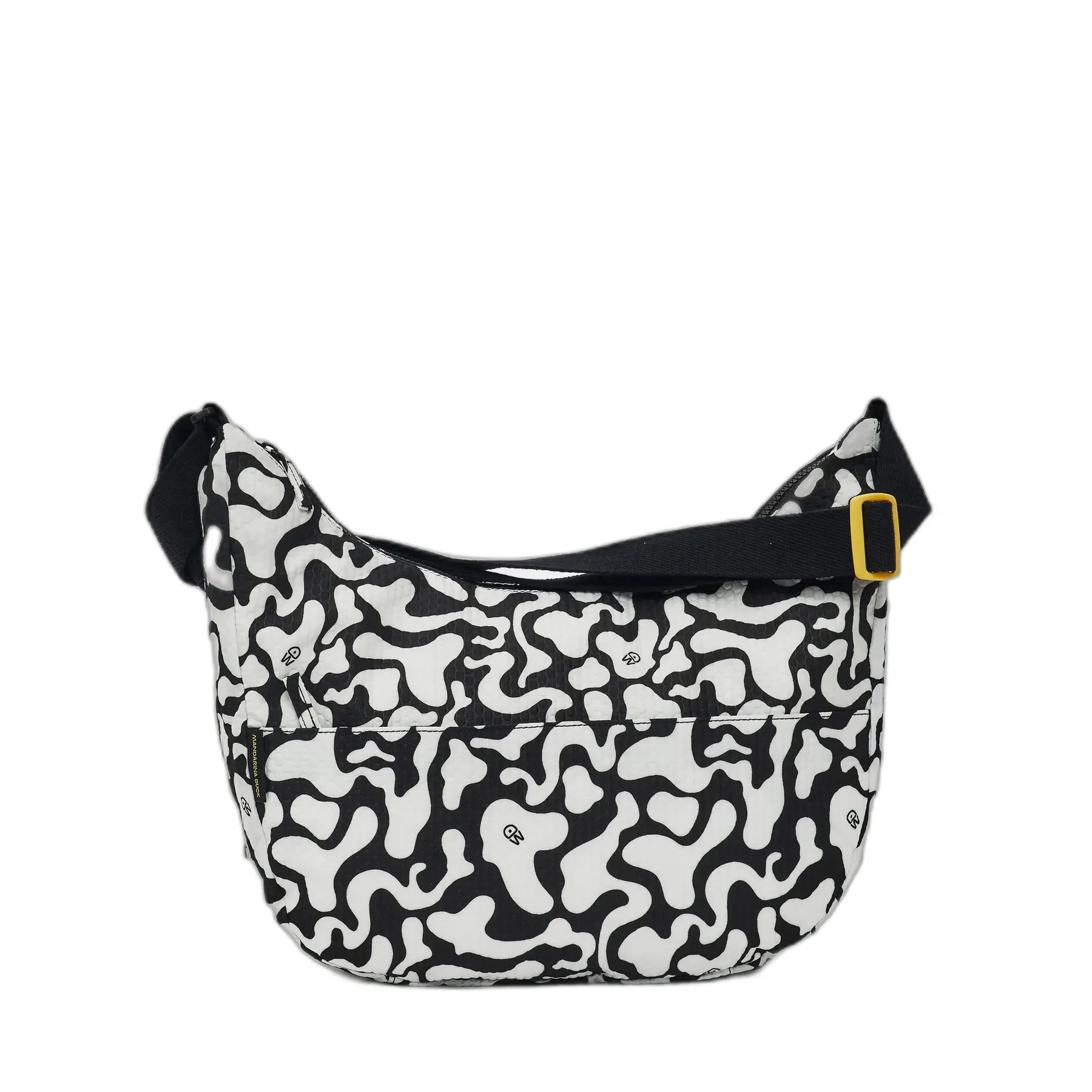 Mandarina Duck Unisex Noir Shoulder Bag Hobo Revival Moire