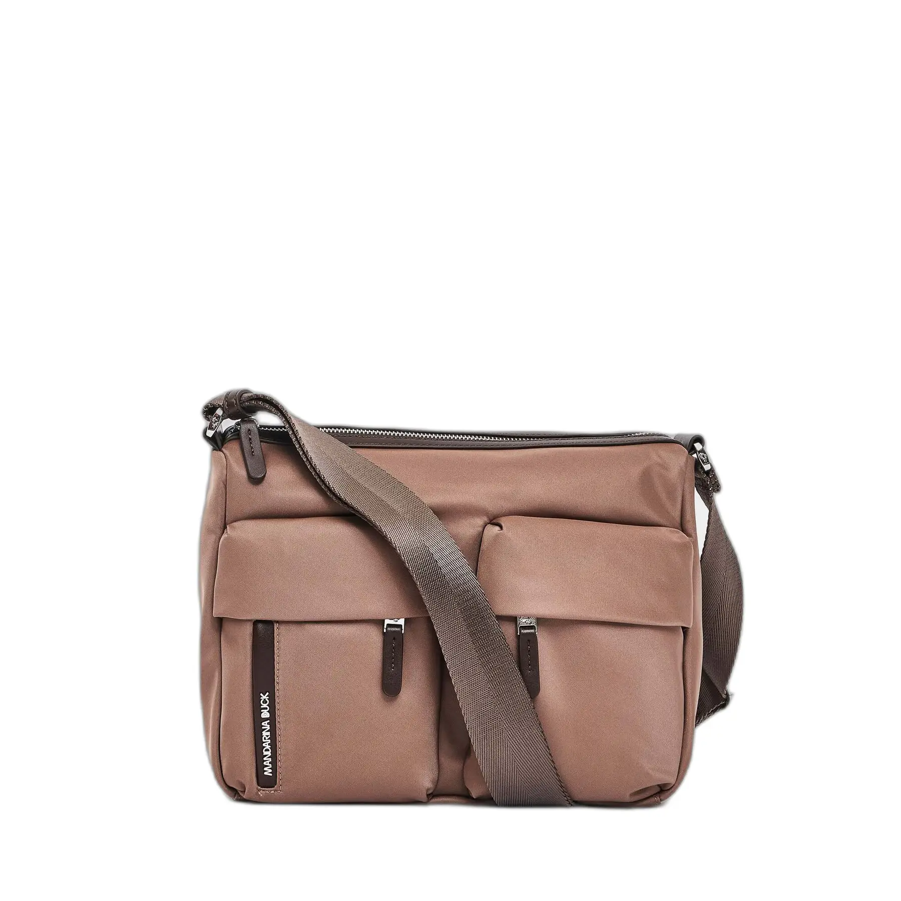 Mandarina Duck Unisex Marron Shoulder Bag With Double Front Pocket Hunter