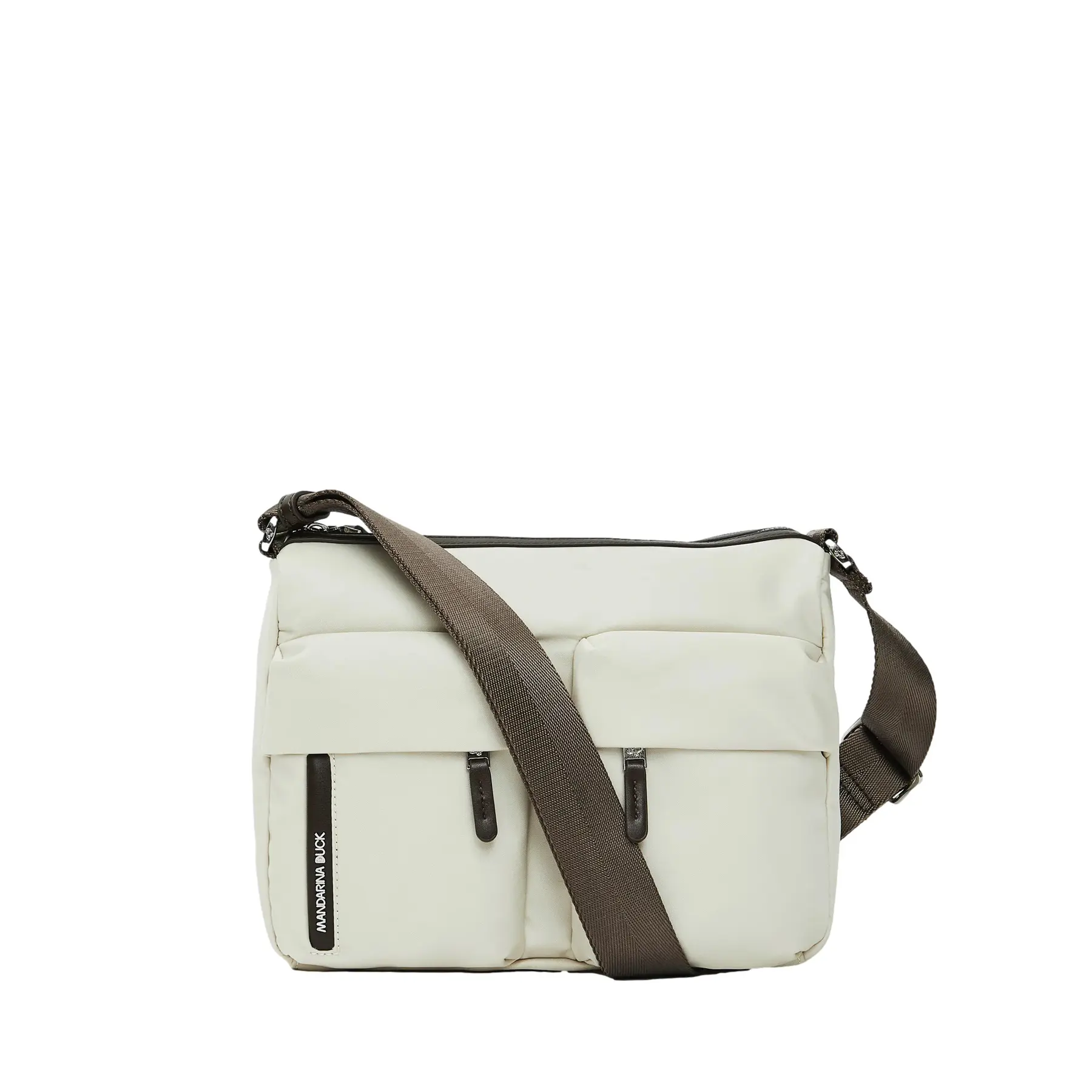 Mandarina Duck Unisex Blanc Shoulder Bag With Double Front Pocket Hunter