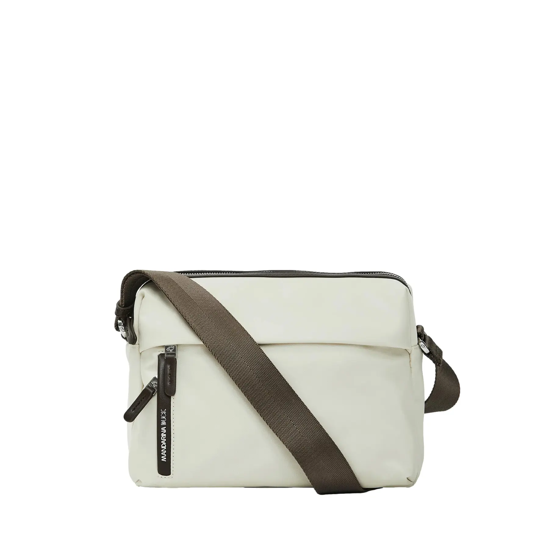 Mandarina Duck Unisex Blanc Shoulder Bag With Zip Front Pocket Hunter