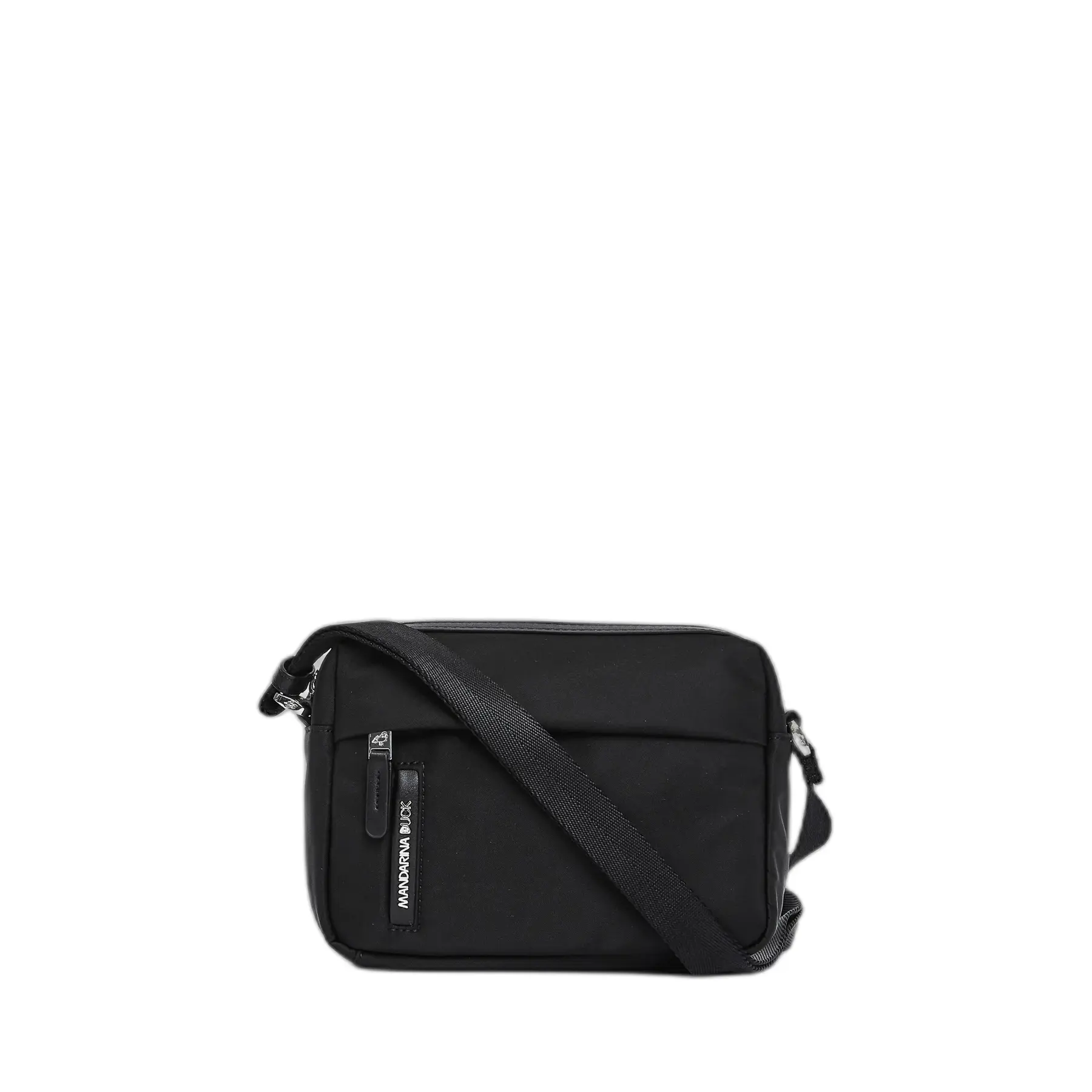 Mandarina Duck Unisex Noir Shoulder Bag With Front Pocket In Nylon Hunter