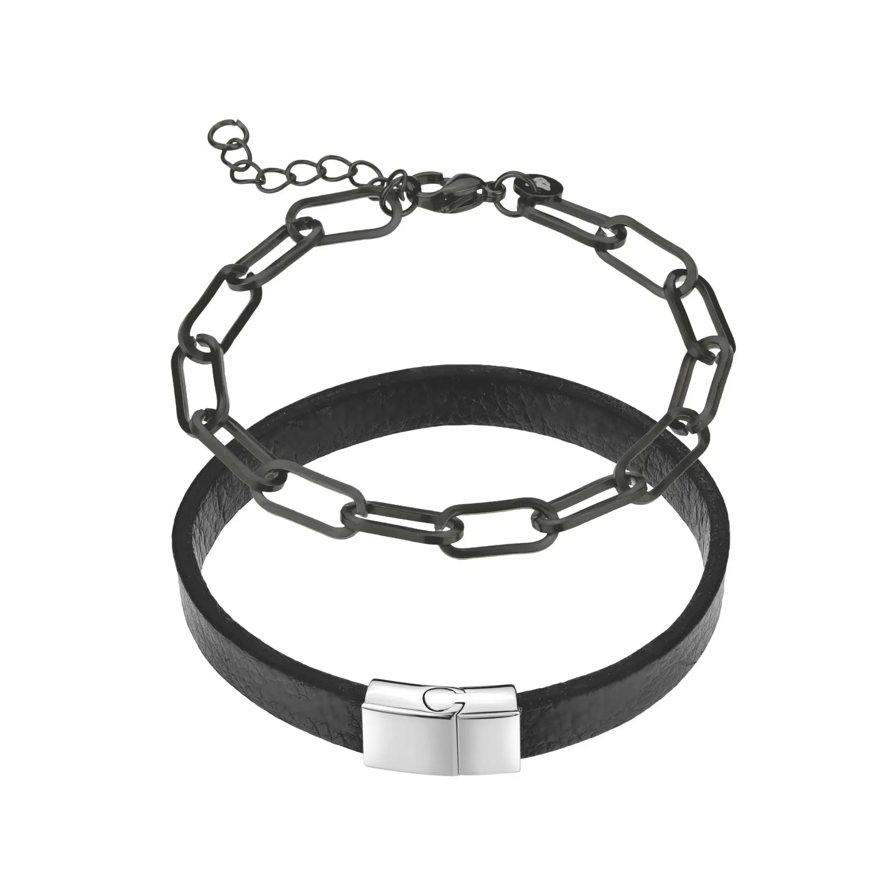7756612220161 - Echtem Leder edelstahlarmband Marc Lauder