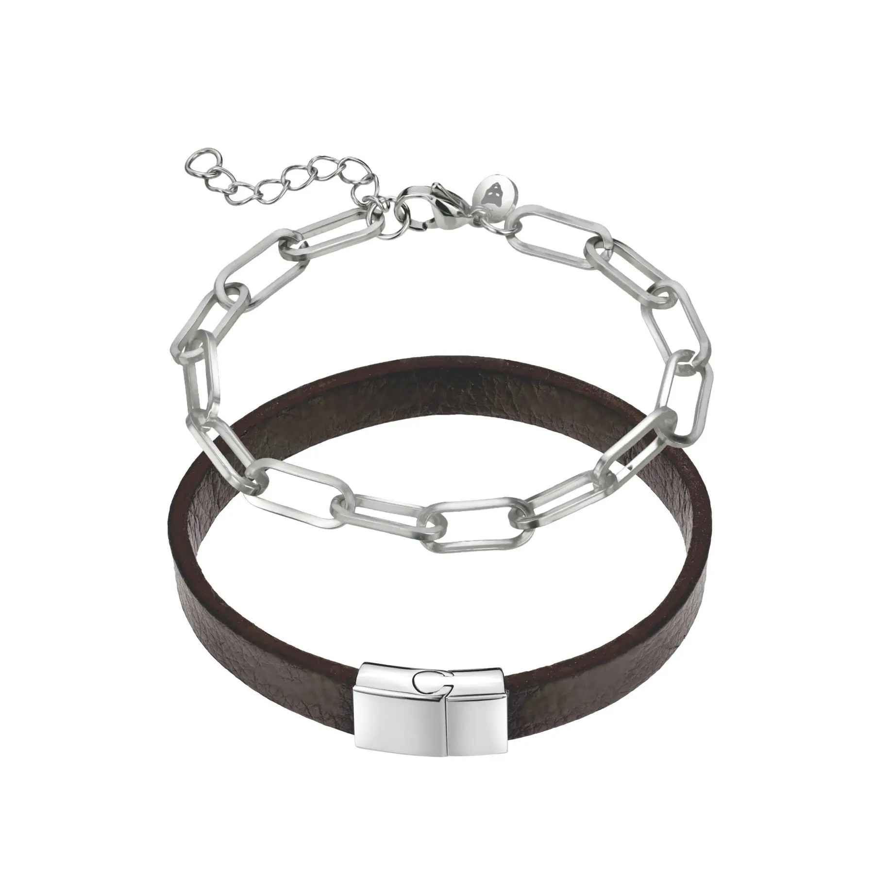 7756612220307 - Echtem Leder edelstahlarmband Marc Lauder