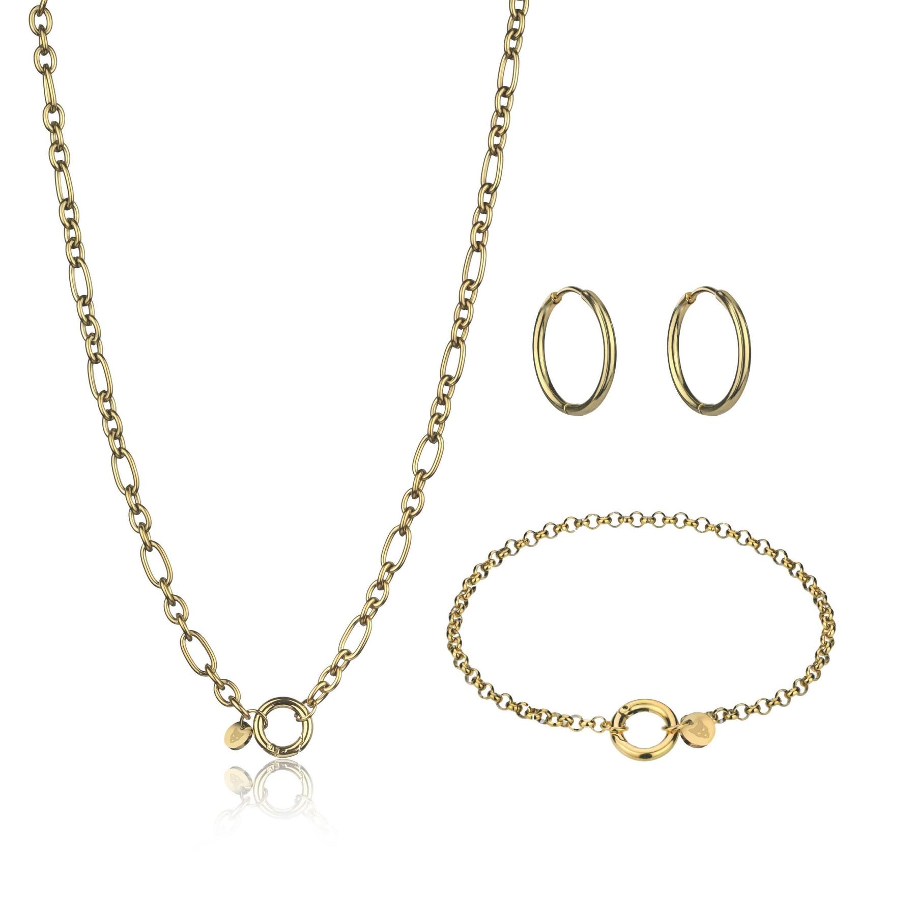 7756612229171 - Halskette und Ohrringe aus Edelstahl für Damen Perugia