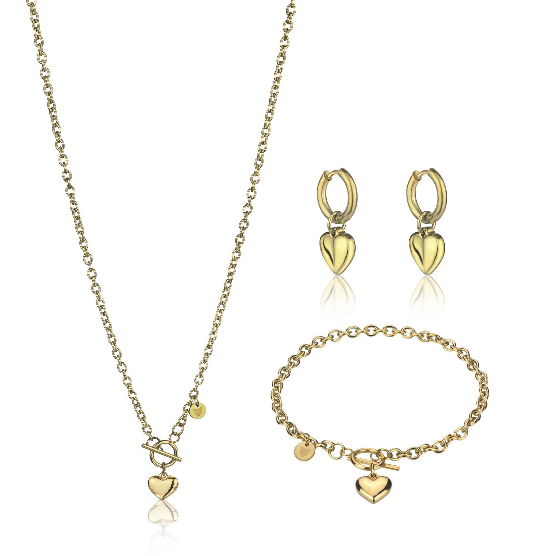 7756612241715 - Halskette und Ohrringe aus Edelstahl für Damen Love 7756612241715 - Halskette und Ohrringe aus Edelstahl für Damen Love