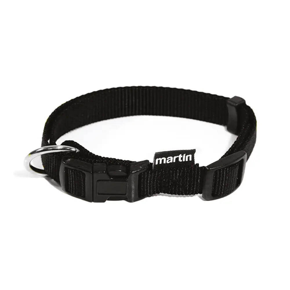 Martin Sellier Noir Adjustable Nylon Dog Collar S