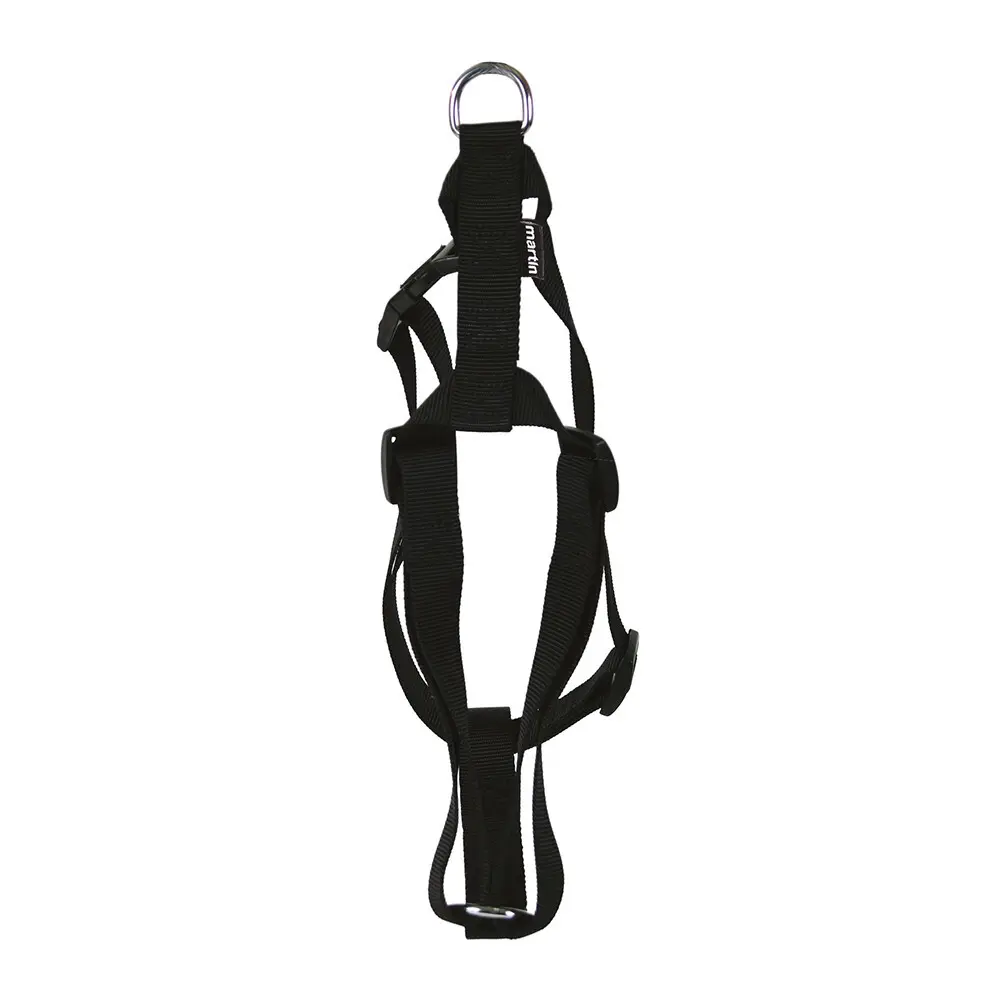 Martin Sellier Noir Adjustable Plain Nylon Dog Harness Xs