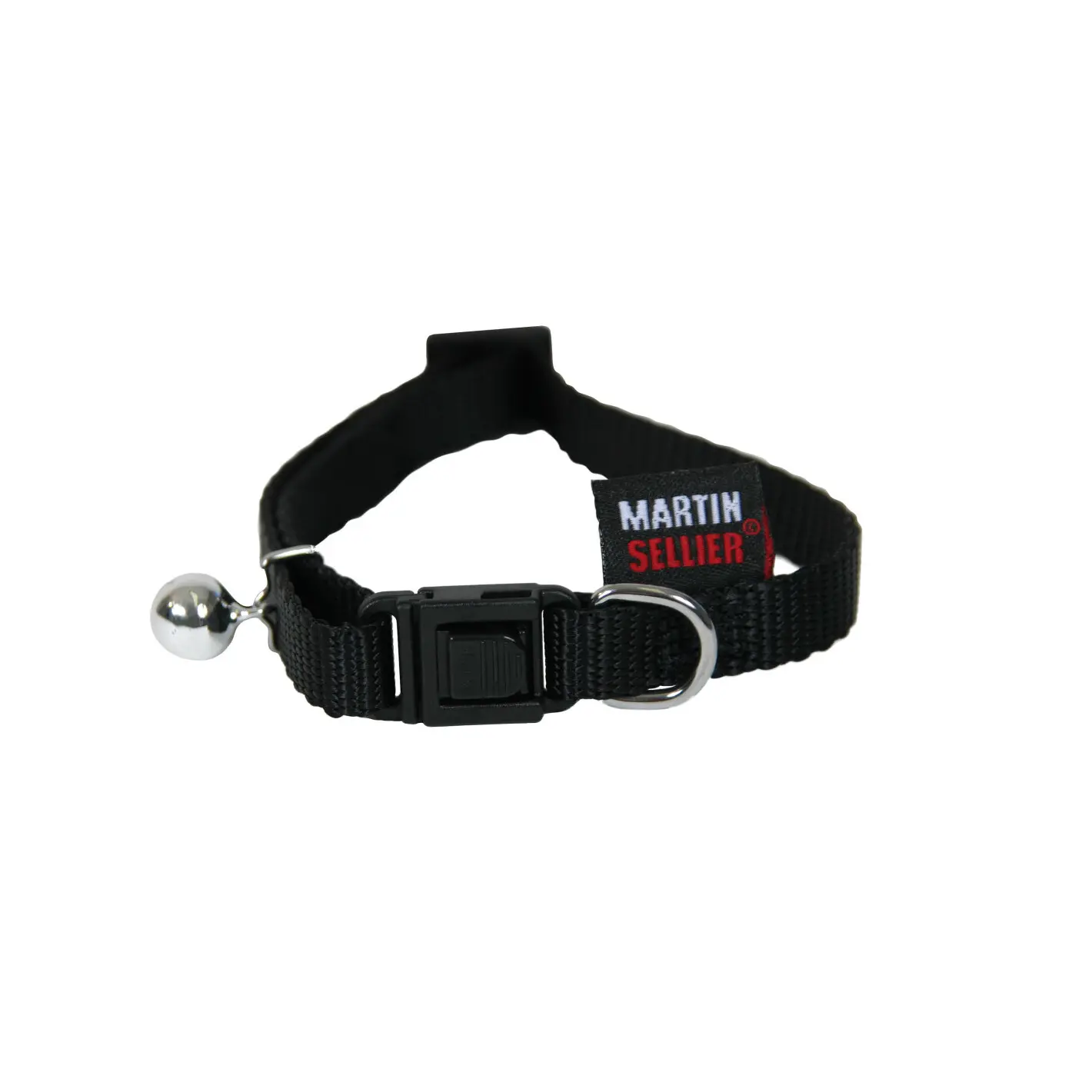 Martin Sellier Noir Plain Nylon Cat Collar