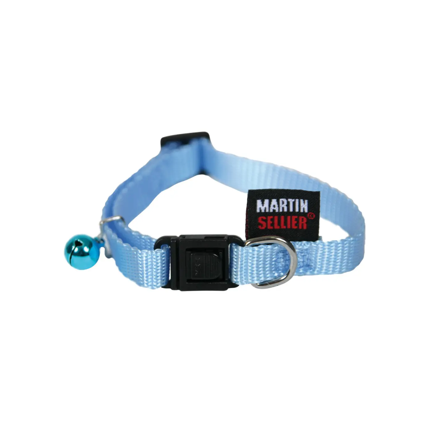 Martin Sellier Bleu Plain Nylon Cat Collar