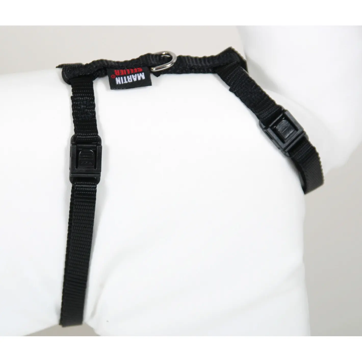 Martin Sellier Noir Adjustable Plain Nylon Cat Harness