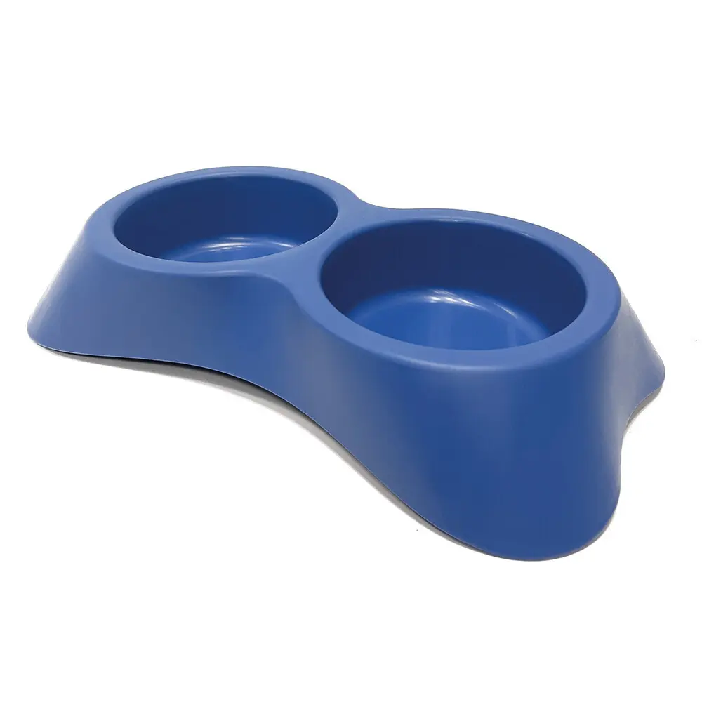 Martin Sellier Bleu Double Plastic Cat Bowl