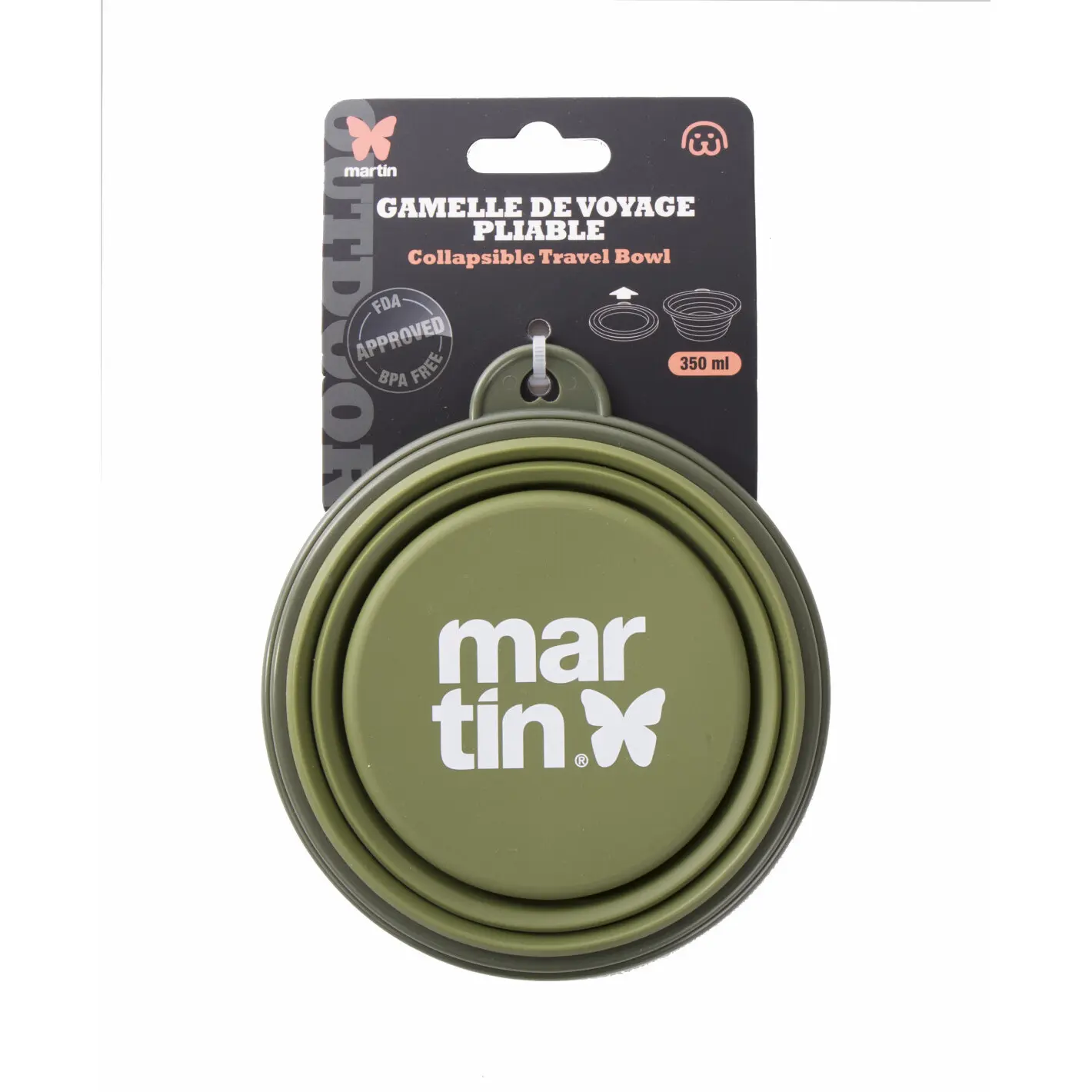 Martin Sellier Vert Silicone Dog Bowl