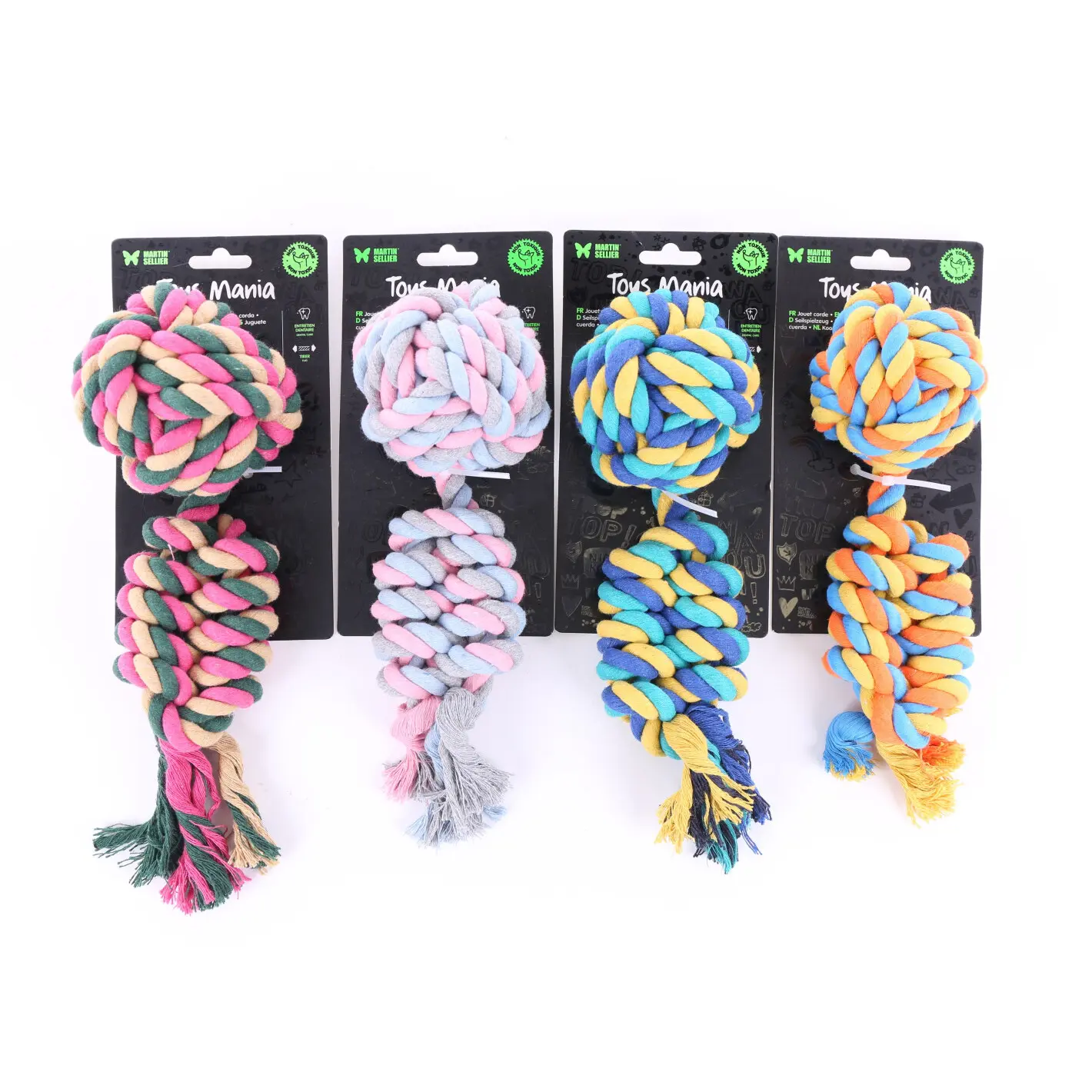 Martin Sellier Multicolore Ball With Rope For Dog
