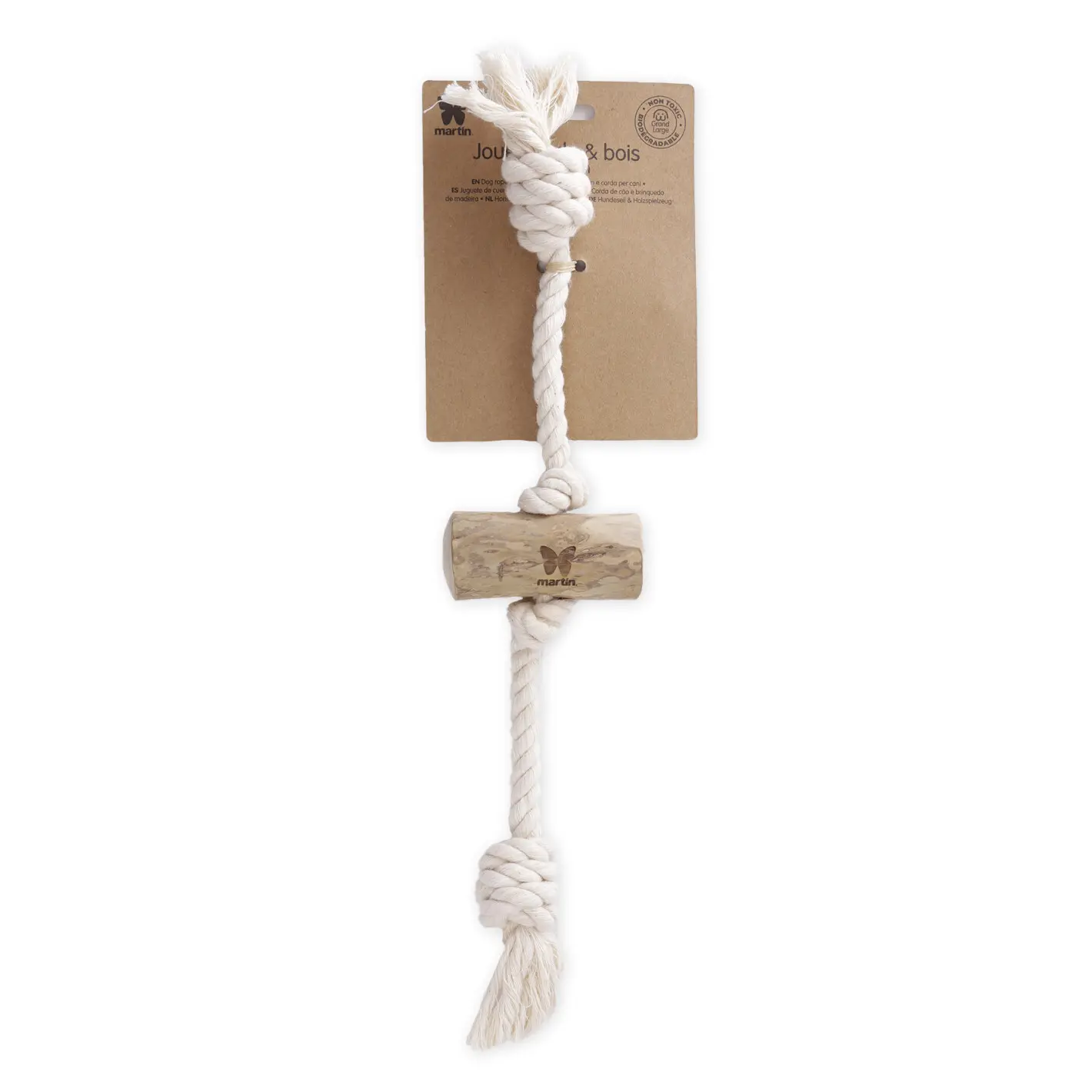 Meilleurs prix pour Jouet pour chien bois corde 2 grands nœuds Martin Sellier Lungo