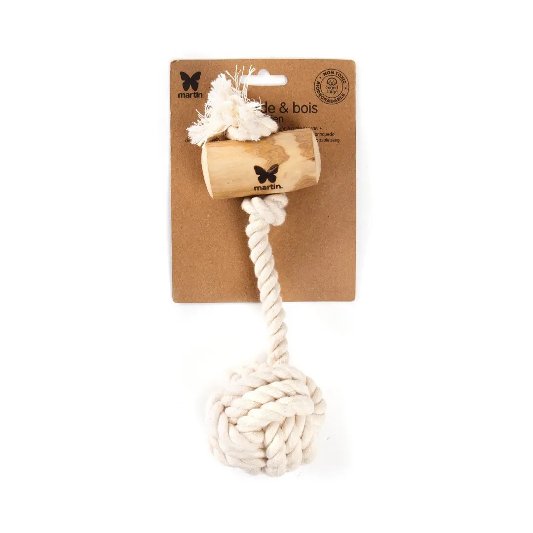 Comparer les prix de Jouet pour chien bois corde balle Martin Sellier Lungo