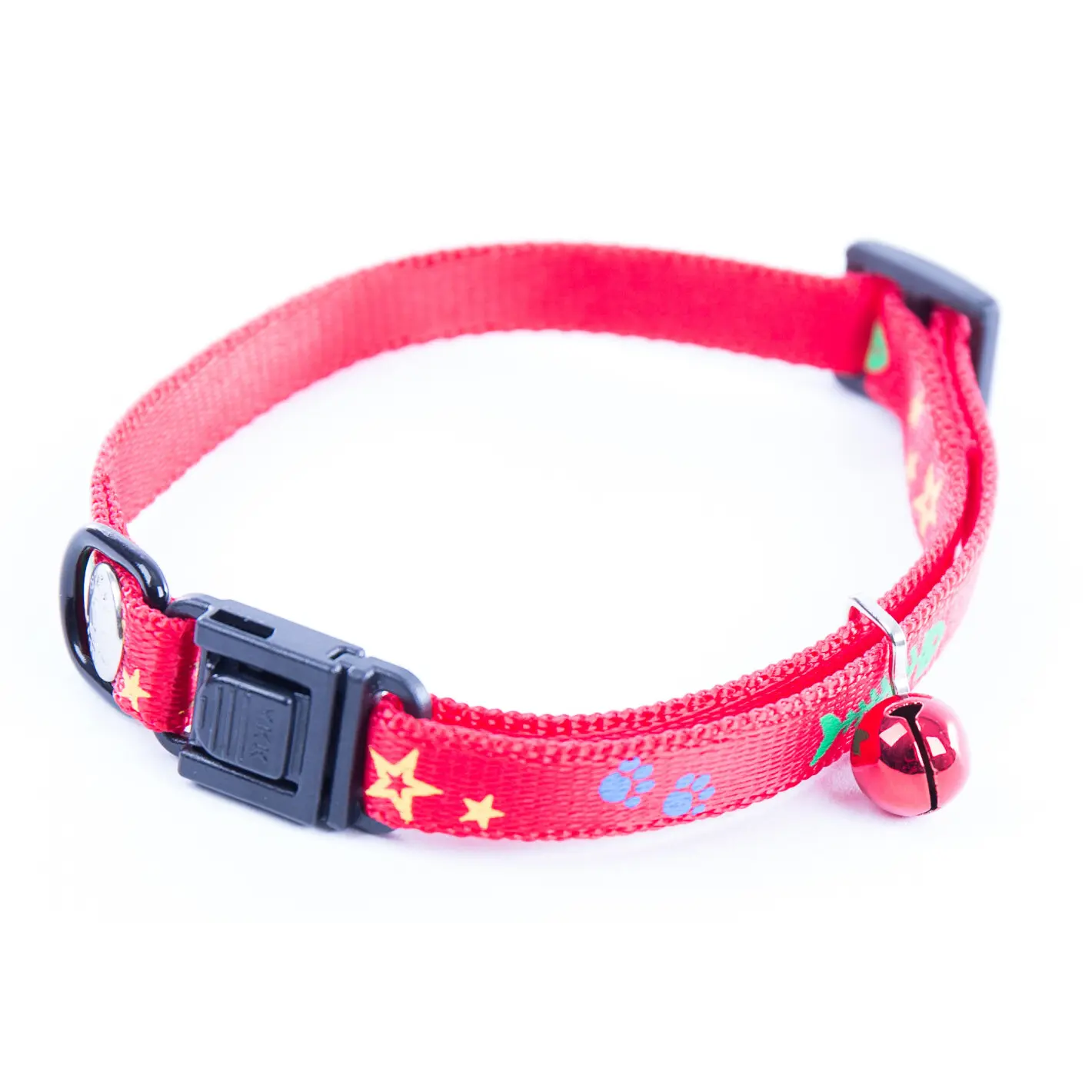 Comparer les prix de Collier Pour Chat - Nylon - Fish & Stars Rouge (25/35cm X 10mm)