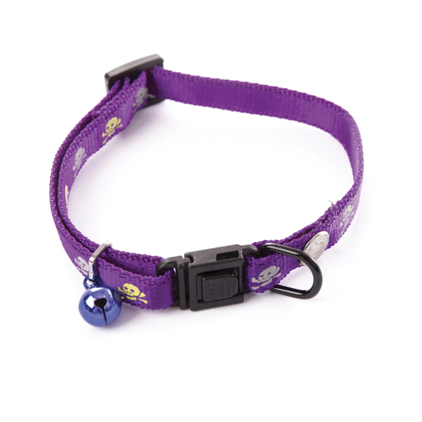 Martin Sellier Violet Skull Cat Collar Nylon