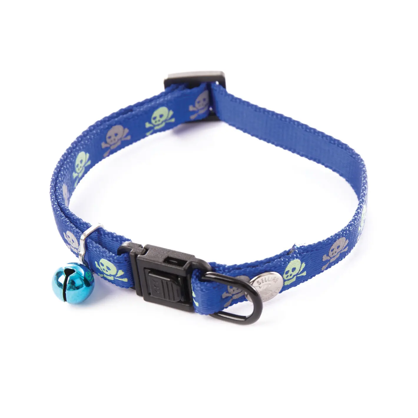 Martin Sellier Bleu Skull Cat Collar Nylon
