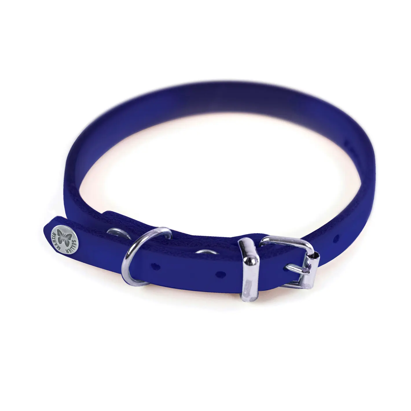 Martin Sellier Bleu Leather Dog Collar