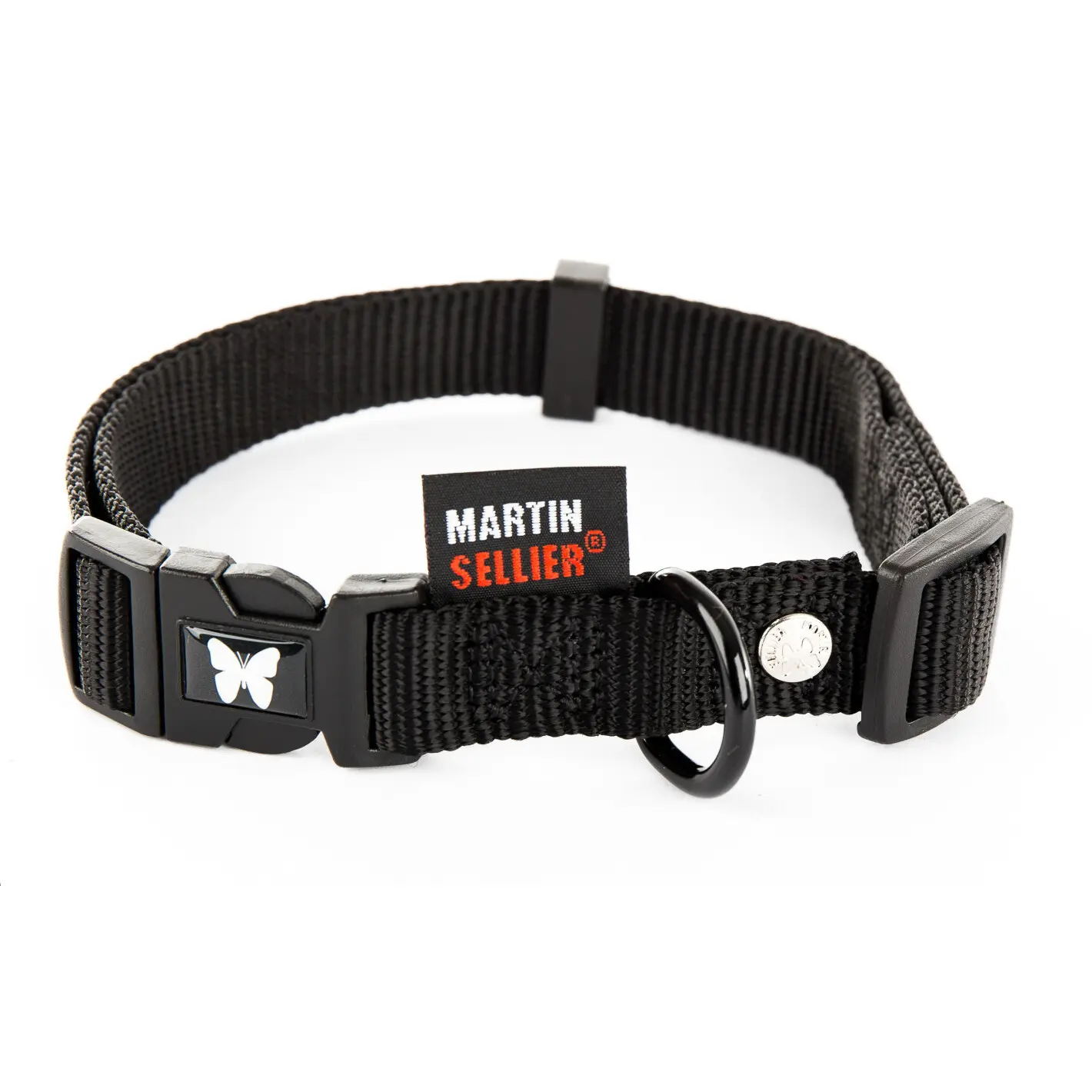 Martin Sellier Noir Adjustable Nylon Dog Collar 16-30/45