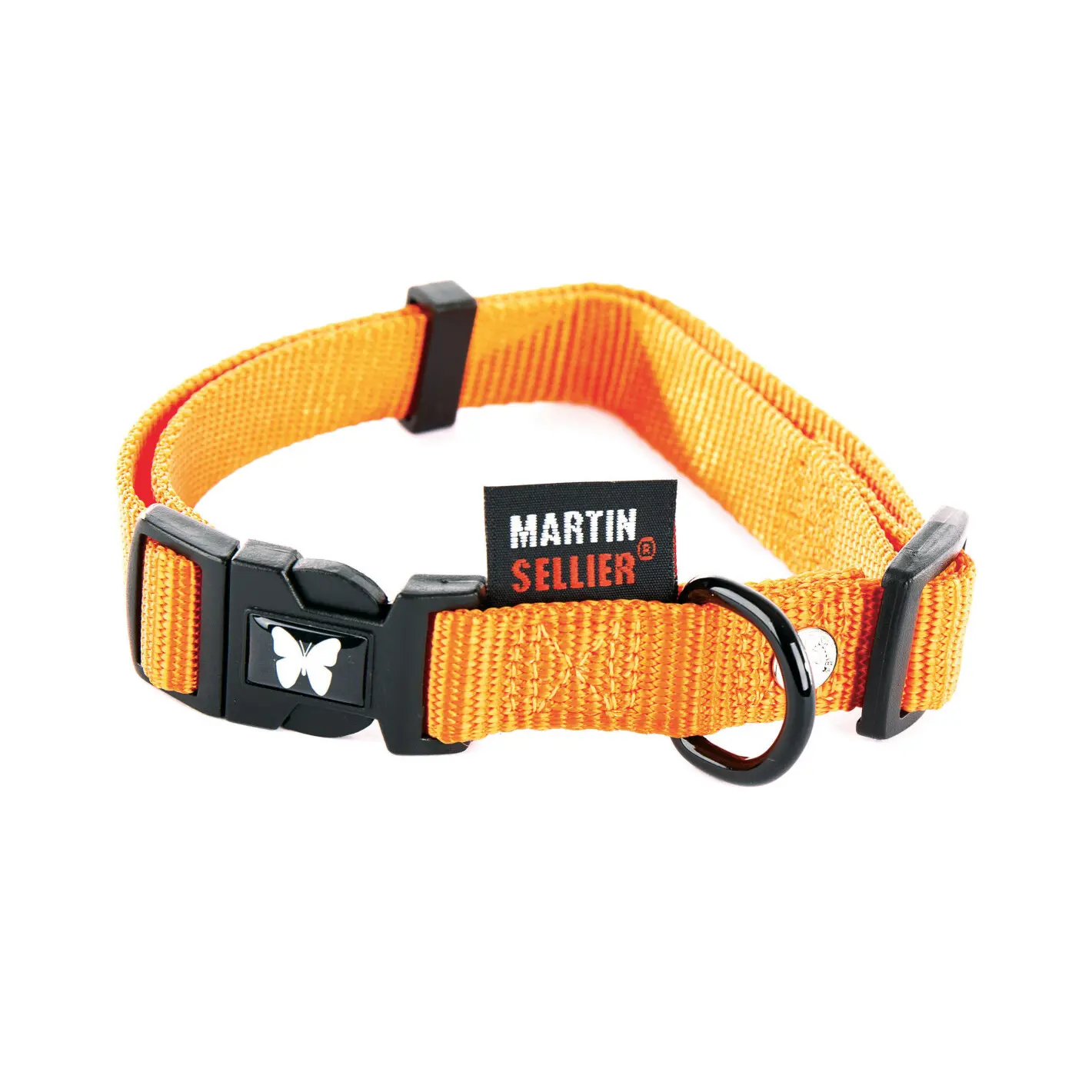 Meilleurs prix pour Collier Nylon Réglable 16-30/45 Orange - Martin Sellier