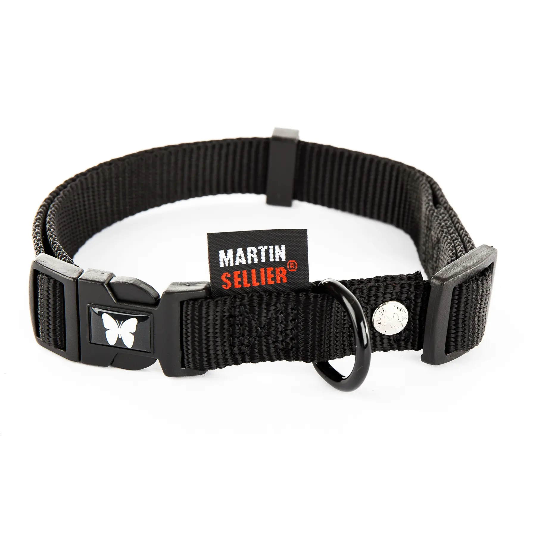 Martin Sellier Noir Adjustable Nylon Dog Collar 25-45/65