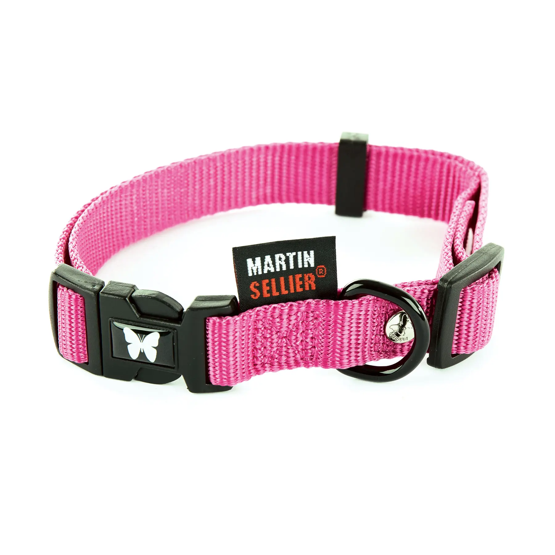 Martin Sellier Rose Adjustable Nylon Dog Collar 25-45/65