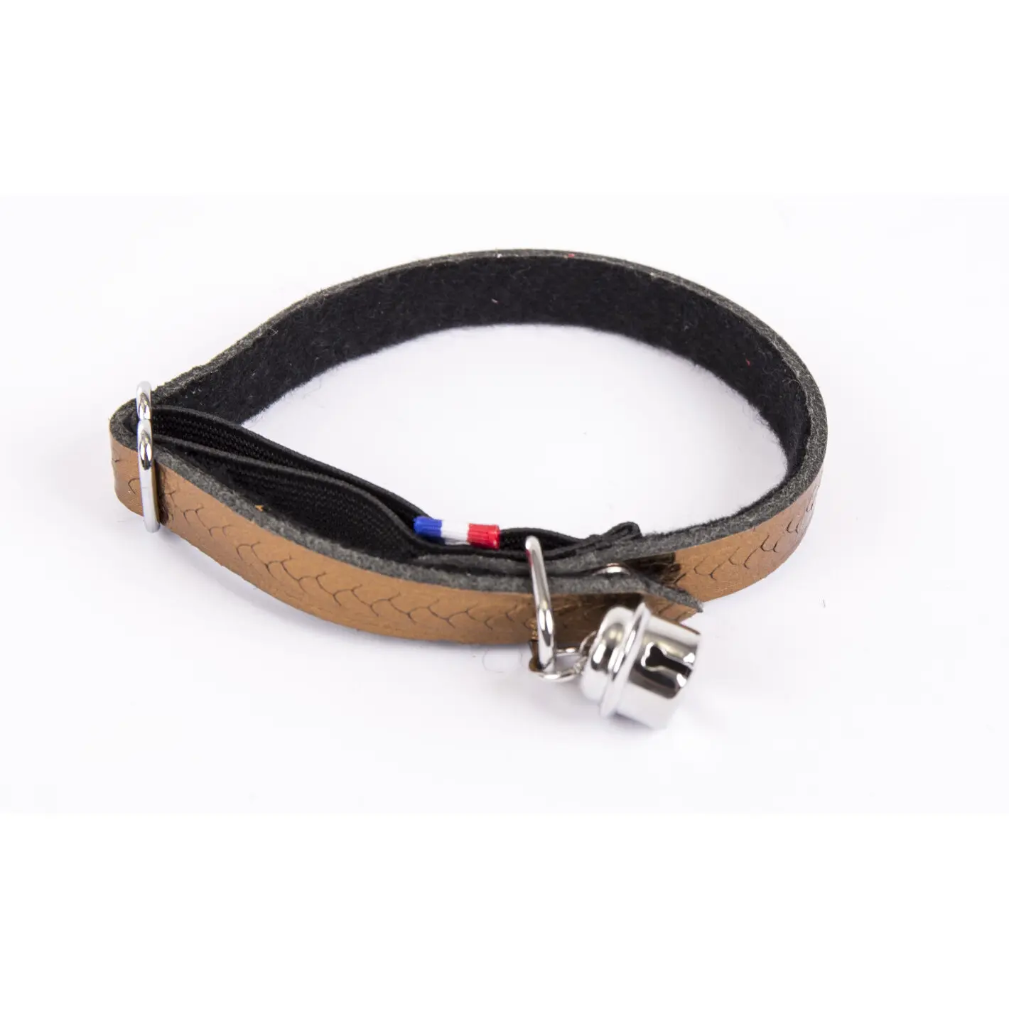 Martin Sellier Beige Braided Leather Cat Collar