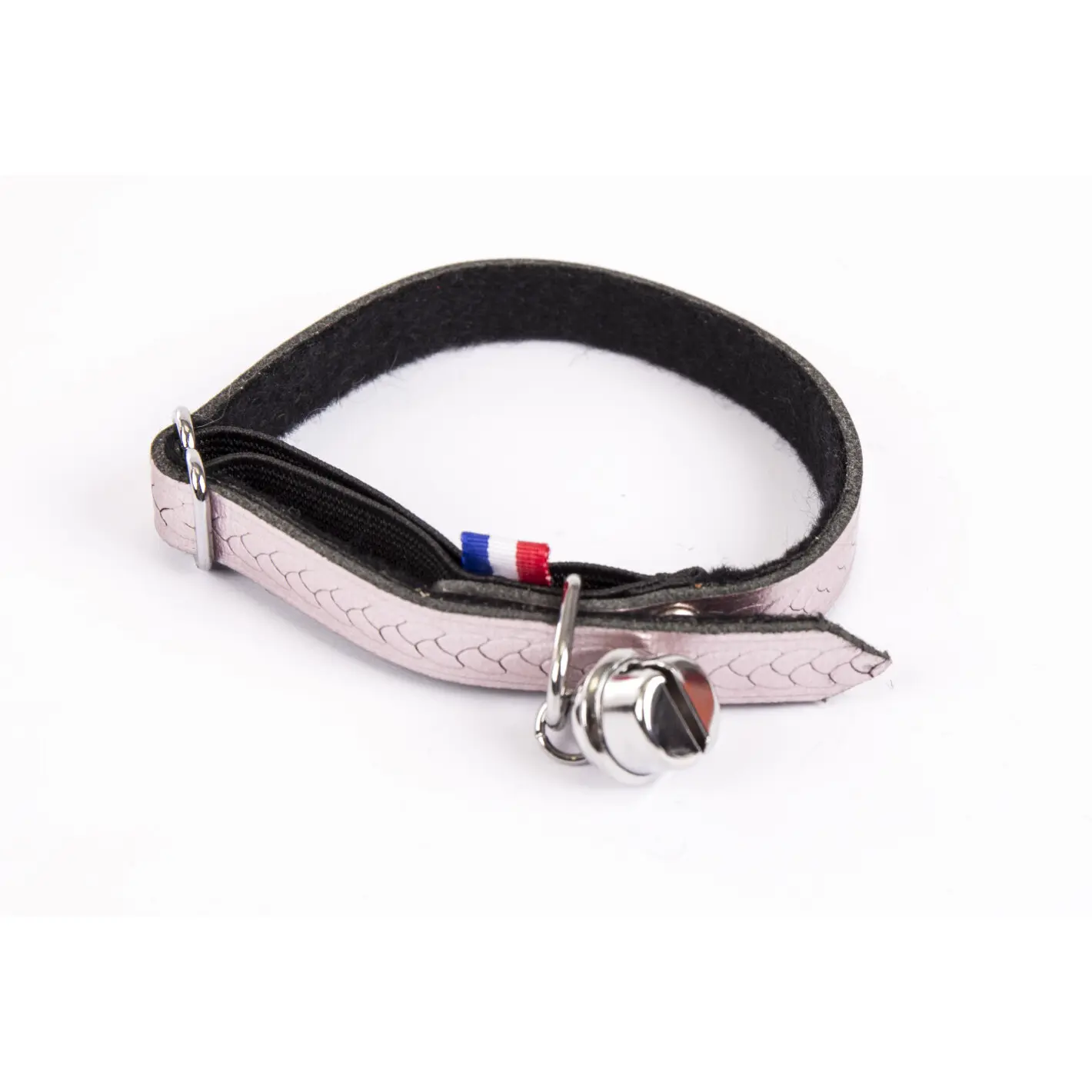 Martin Sellier Rose Braided Leather Cat Collar