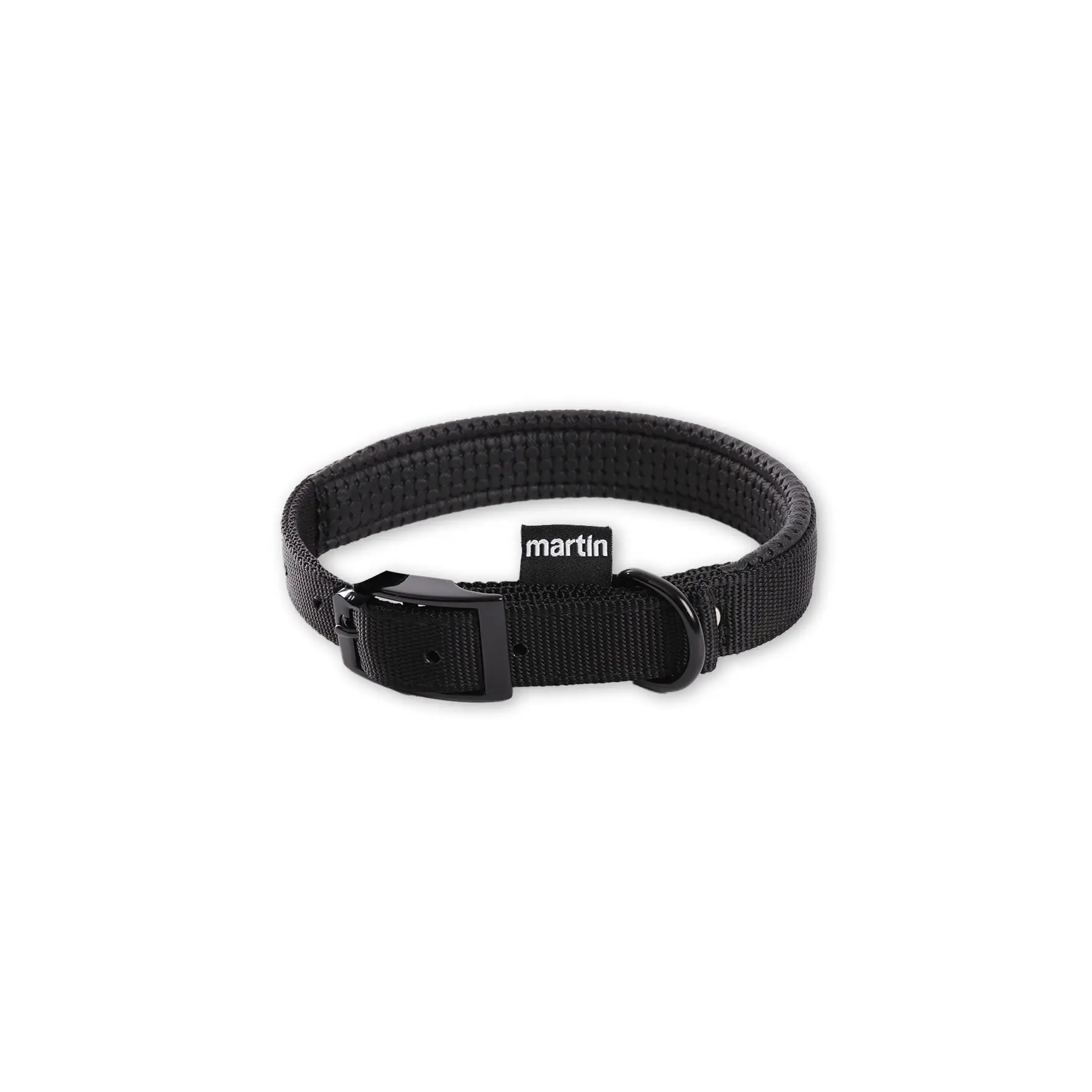Martin Sellier Noir Comfort Nylon Dog Collar 25-65