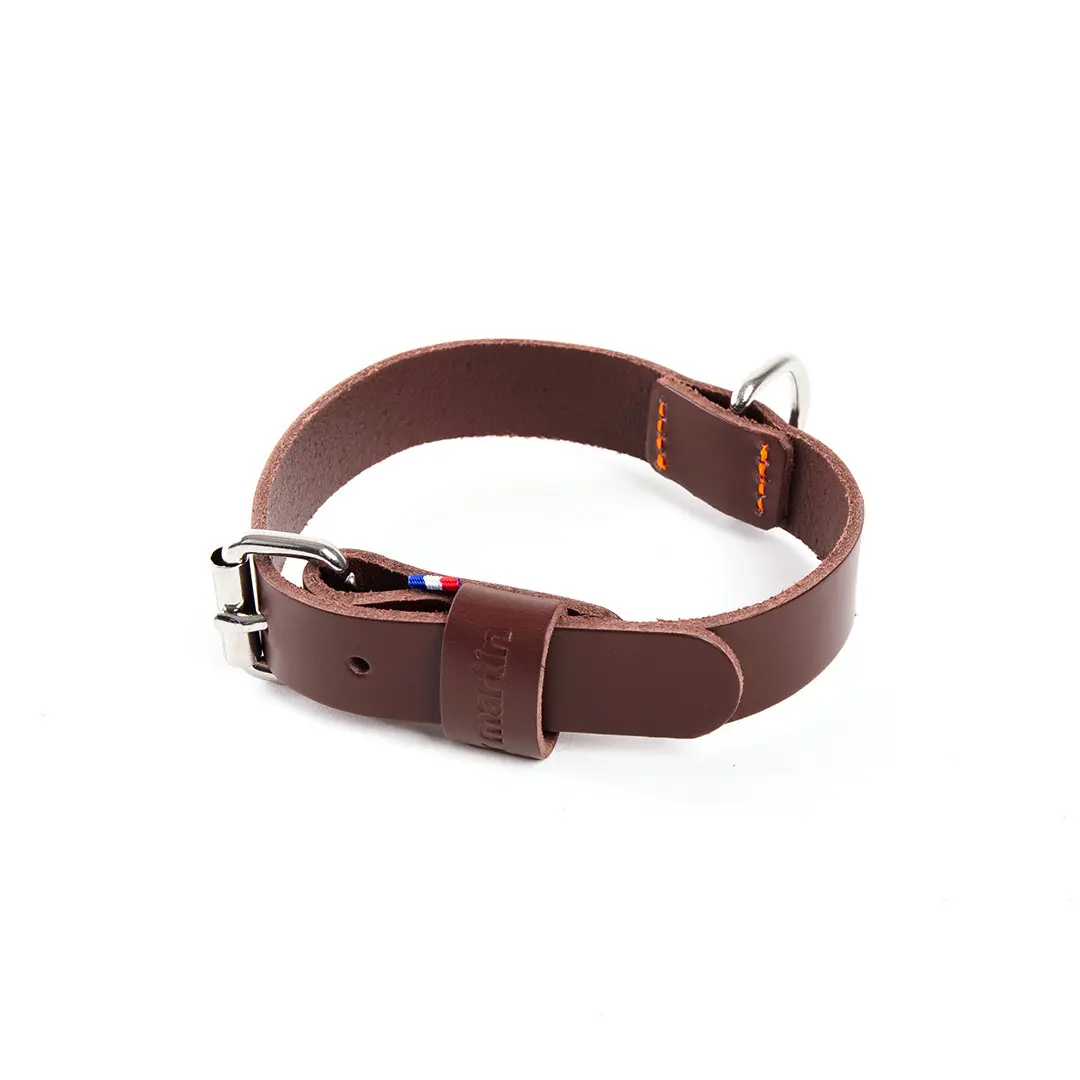 MARTIN SELLIER Collier pour chien en cuir bicolore  499