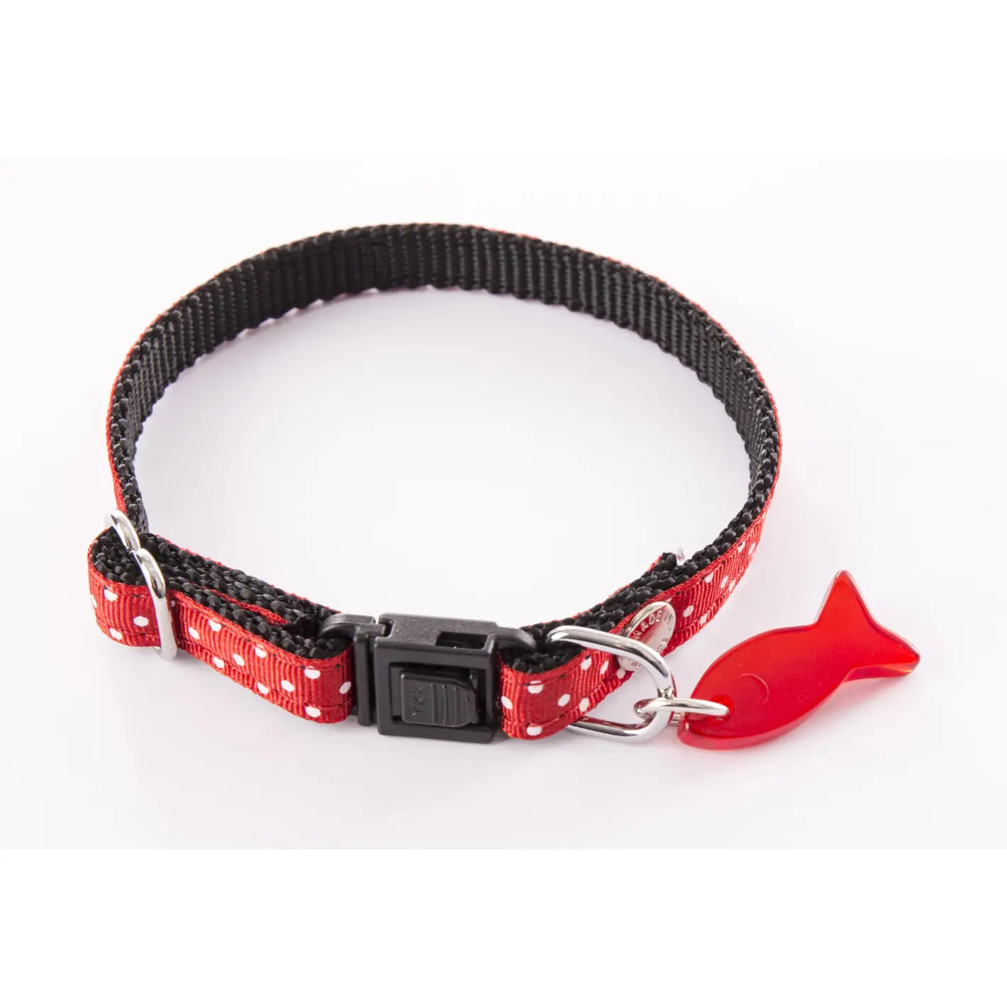 Martin Sellier Rouge Cat Collar With Polka Dots